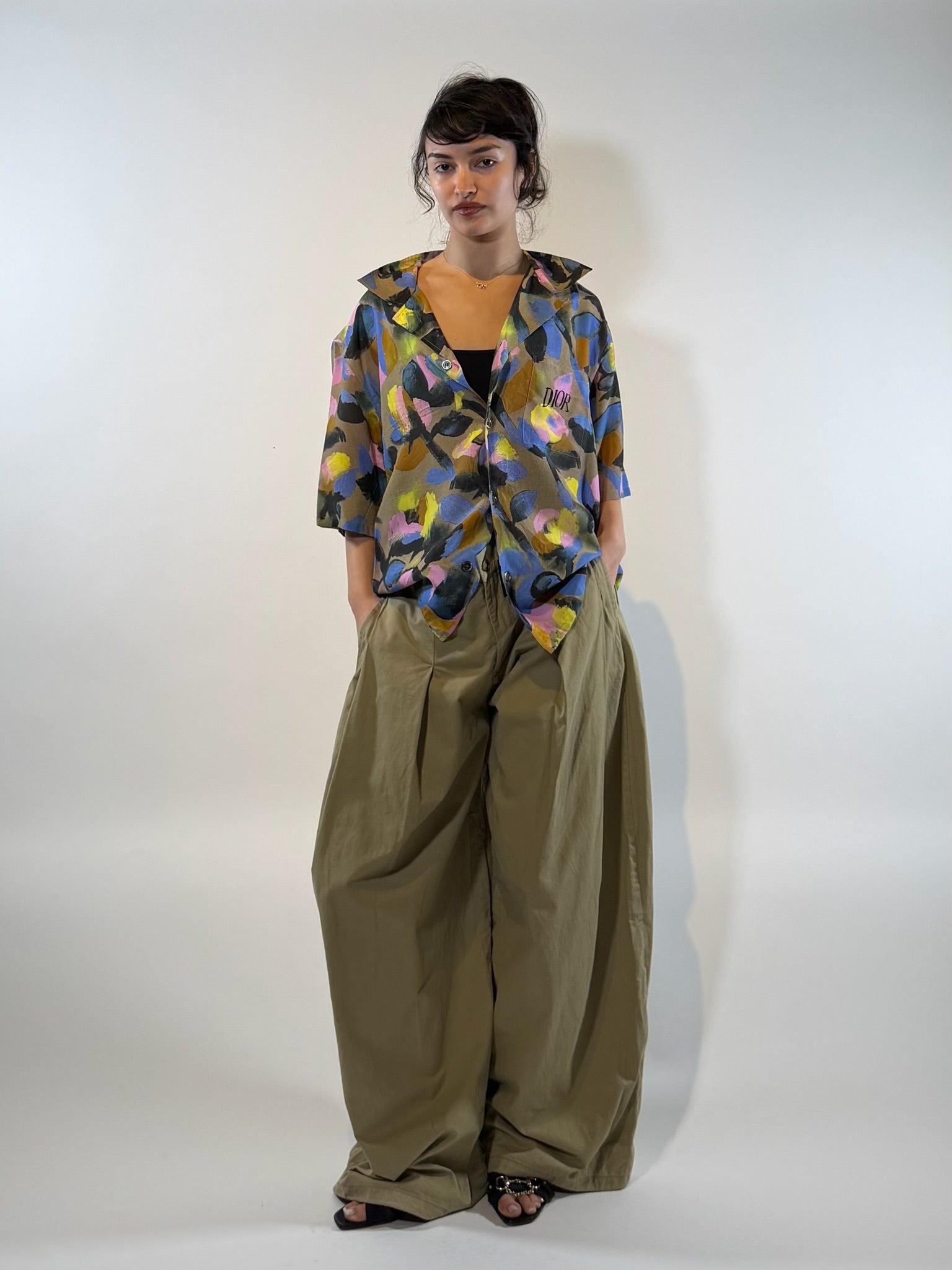 Free Market Garment Beige Pleated pants