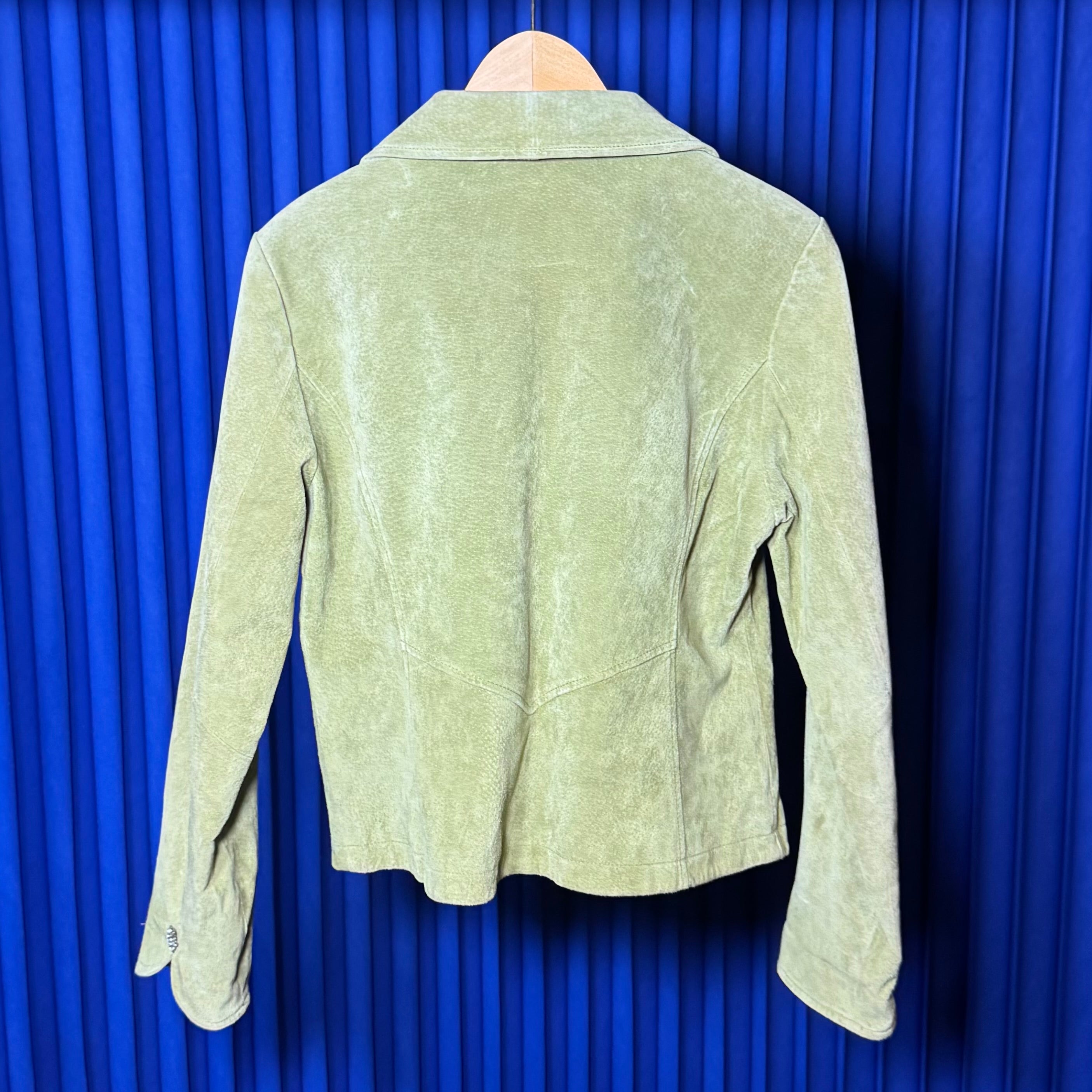 LIVE A LITTLE GREEN SUEDE JACKET
