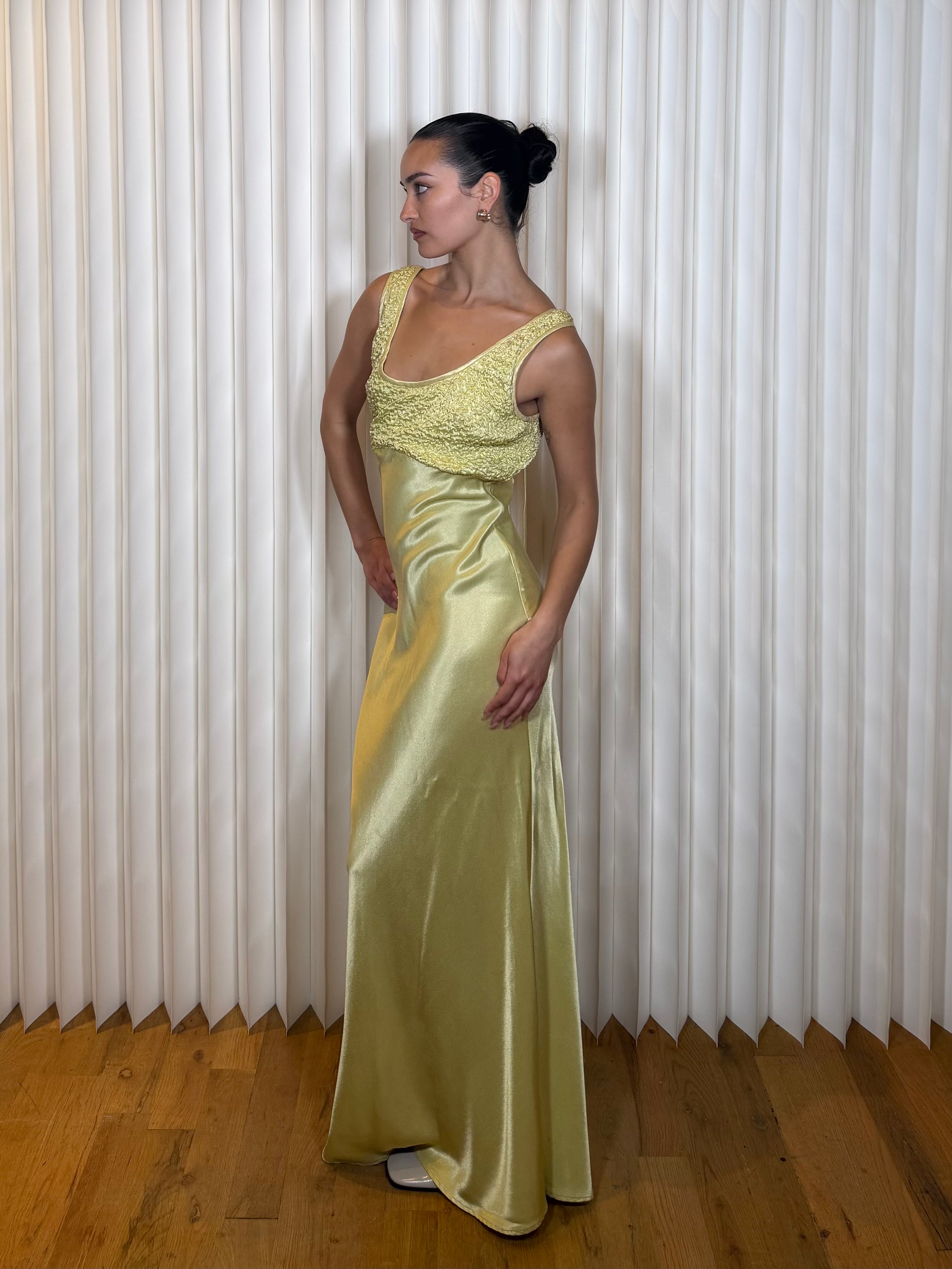 Cache Yellow Satin Gown