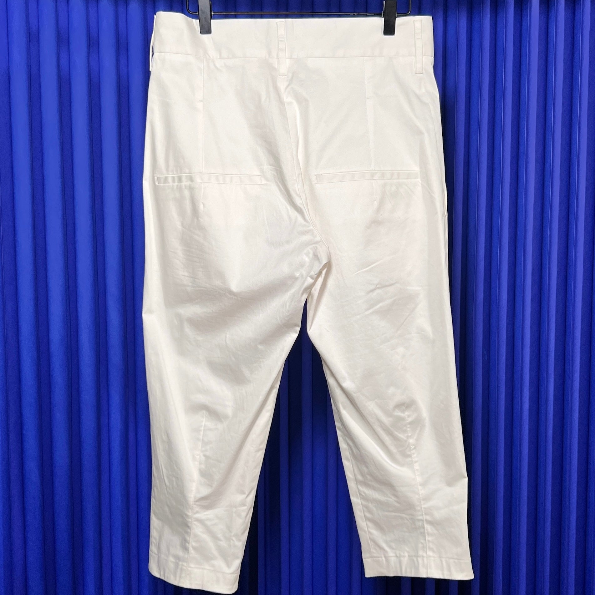 JIL SANDER WHITE CROPPED TROUSERS