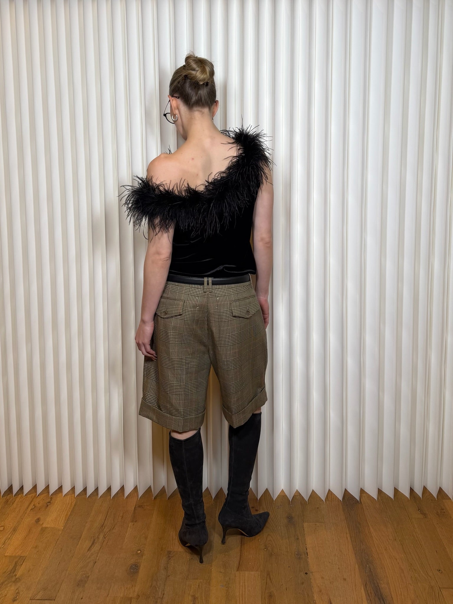 Maison Margiela Pleated Tartan Plaid Shorts