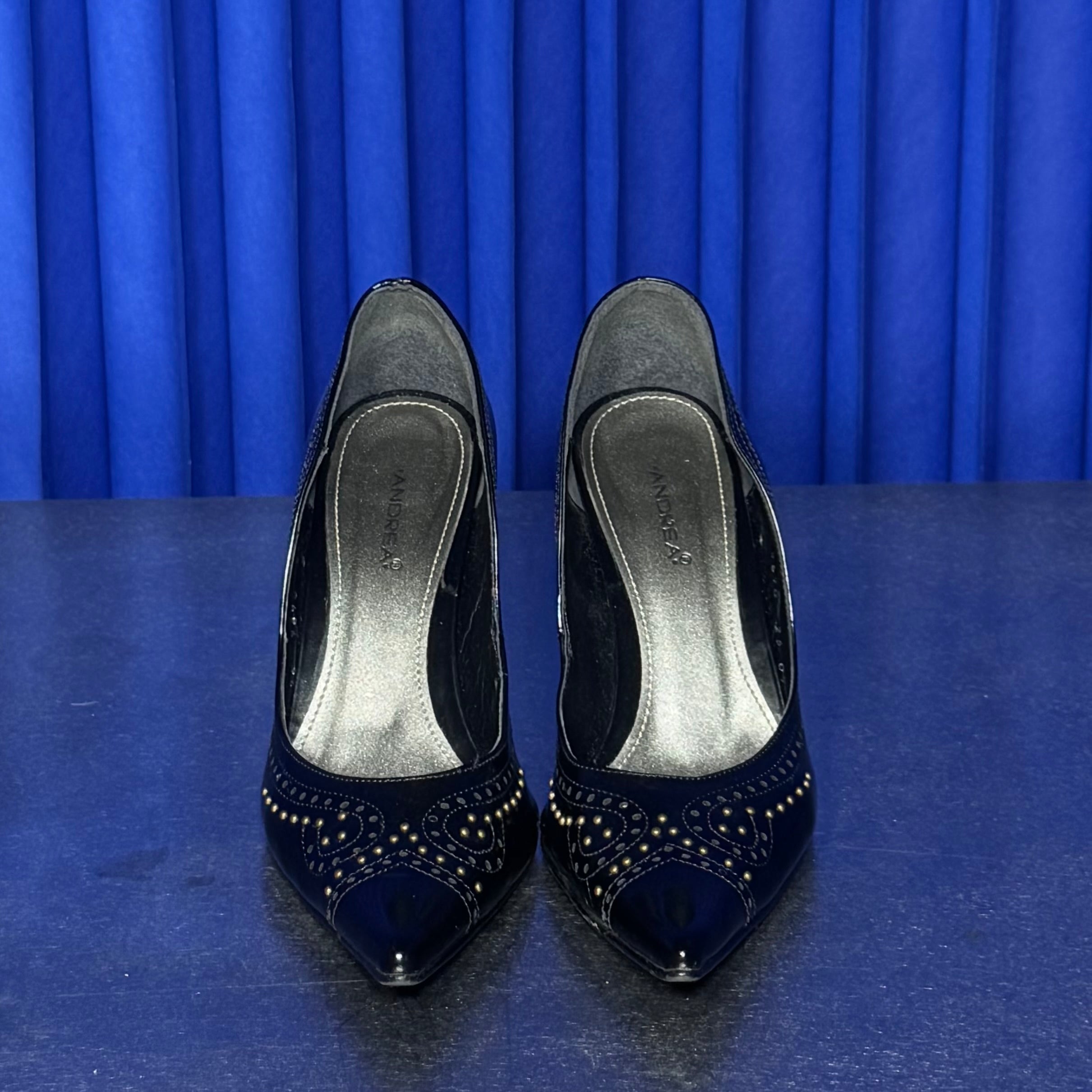 Andrea Black Studded Heels