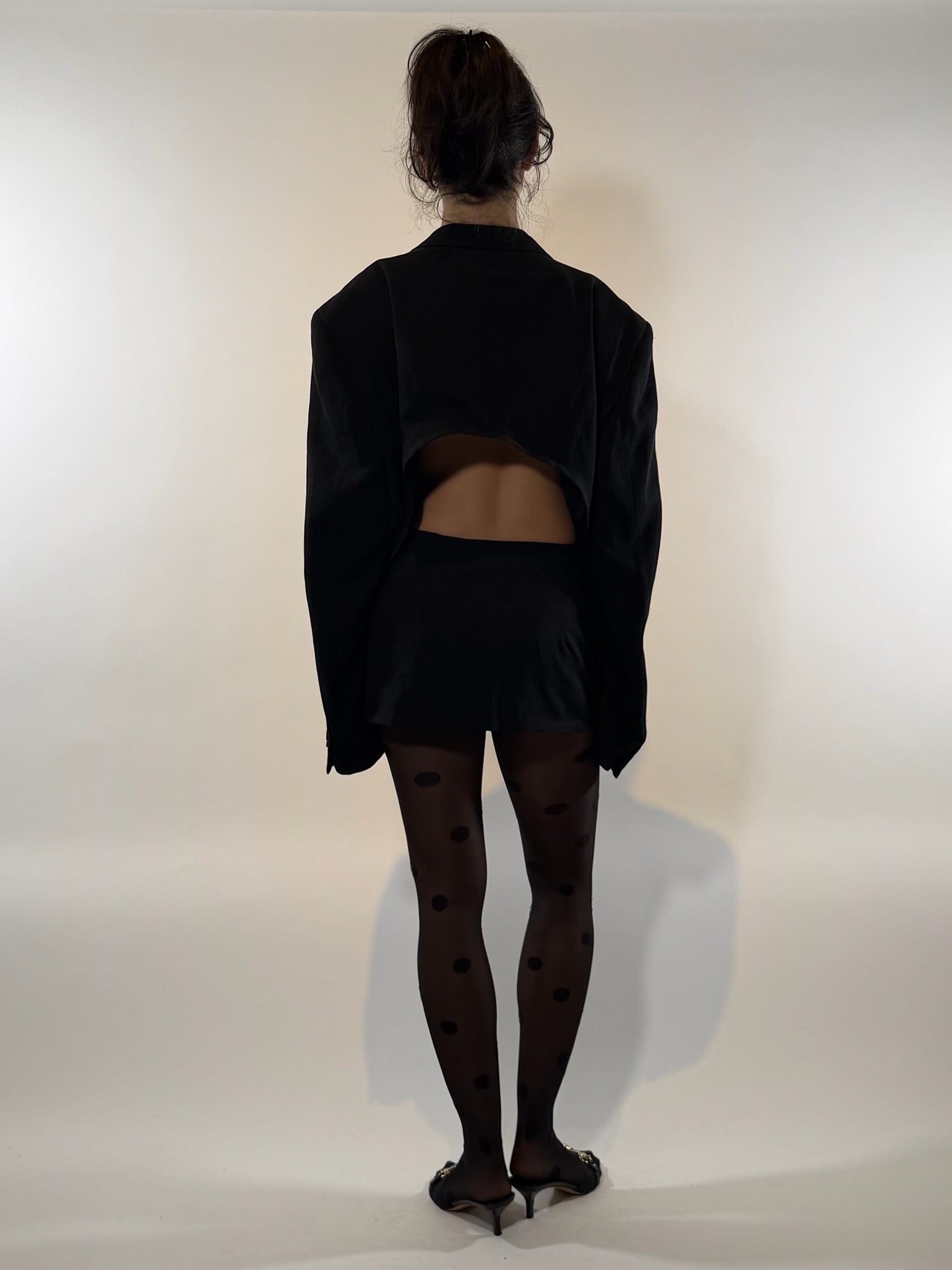 Giorgio Armani Reworked Open Back Black Blazer (I)