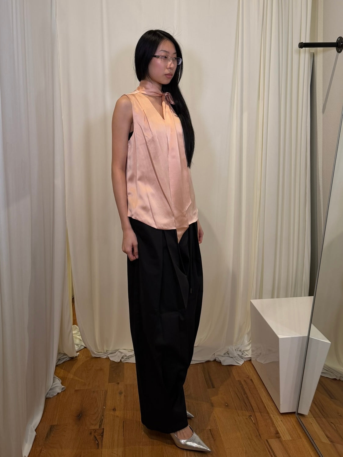 Free Market Box Pleated Wide Pants