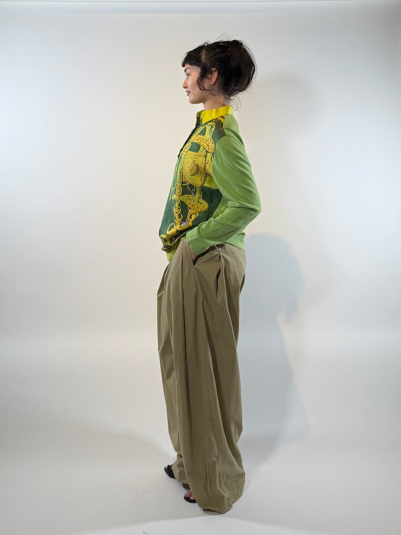 Free Market Garment Beige Pleated pants