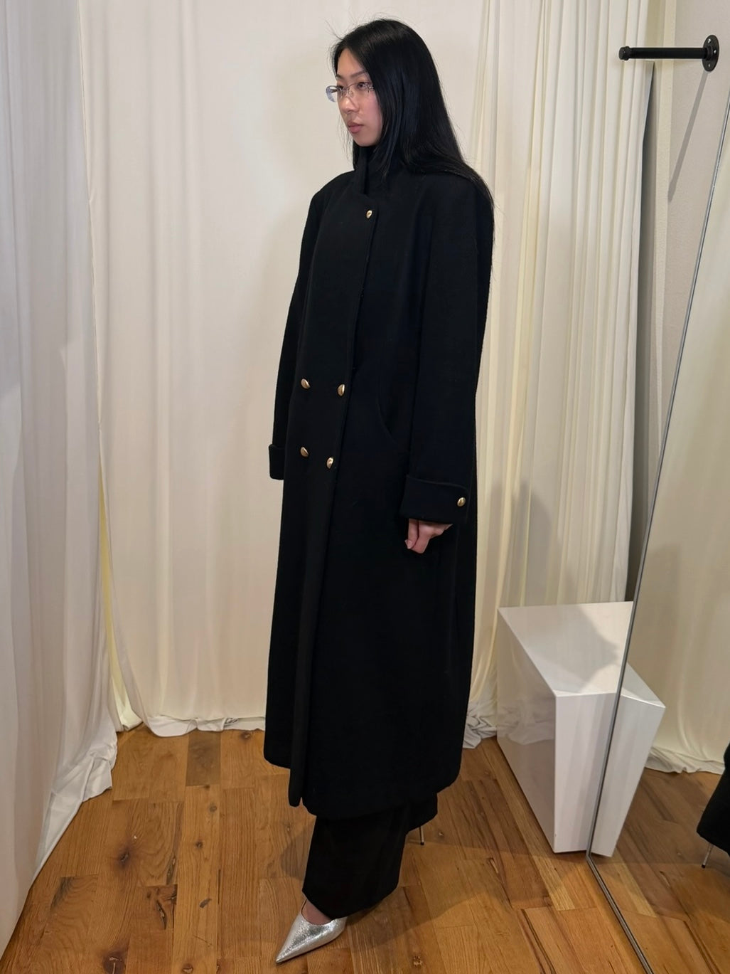 Worthington Black Wool Blend Coat