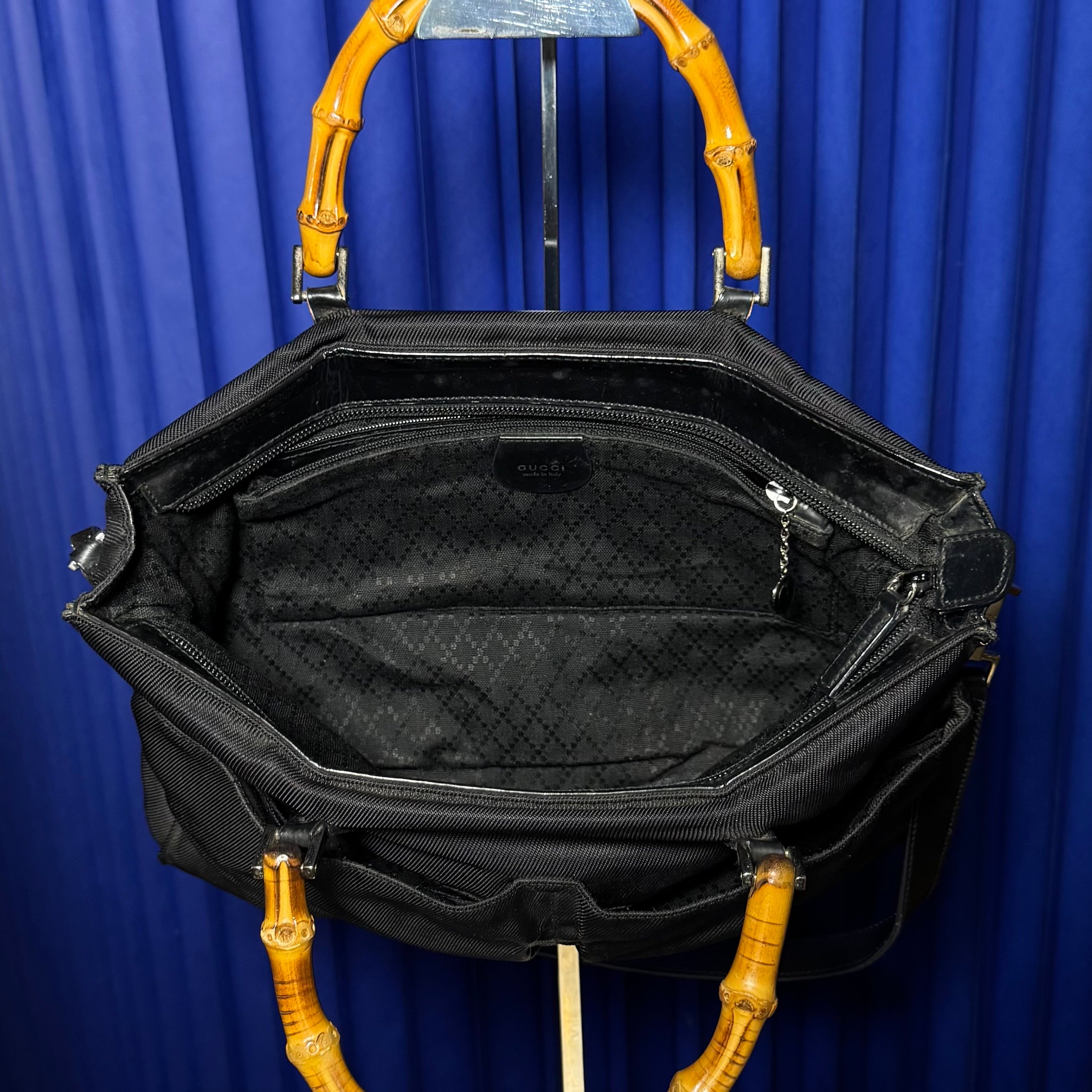 VINTAGE GUCCI NYLON BAMBOO TOTE