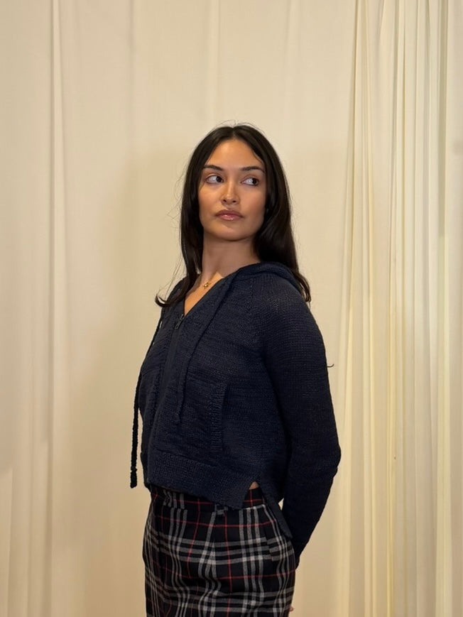 360 Sweater Navy Kit Zip Hoodie