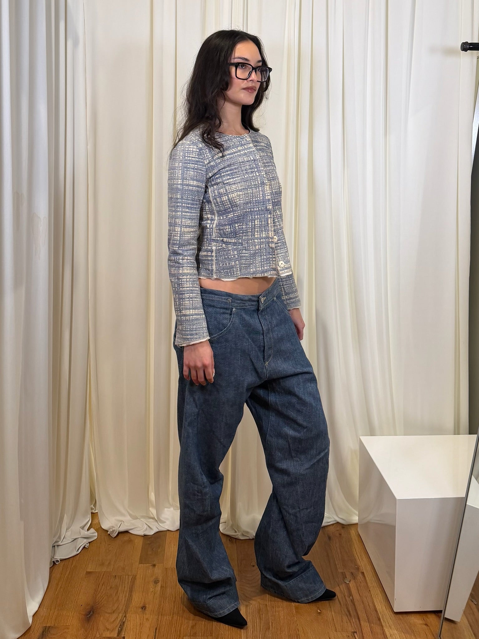 2010 PRADA GOAT SKIN ROUND NECK JACKET