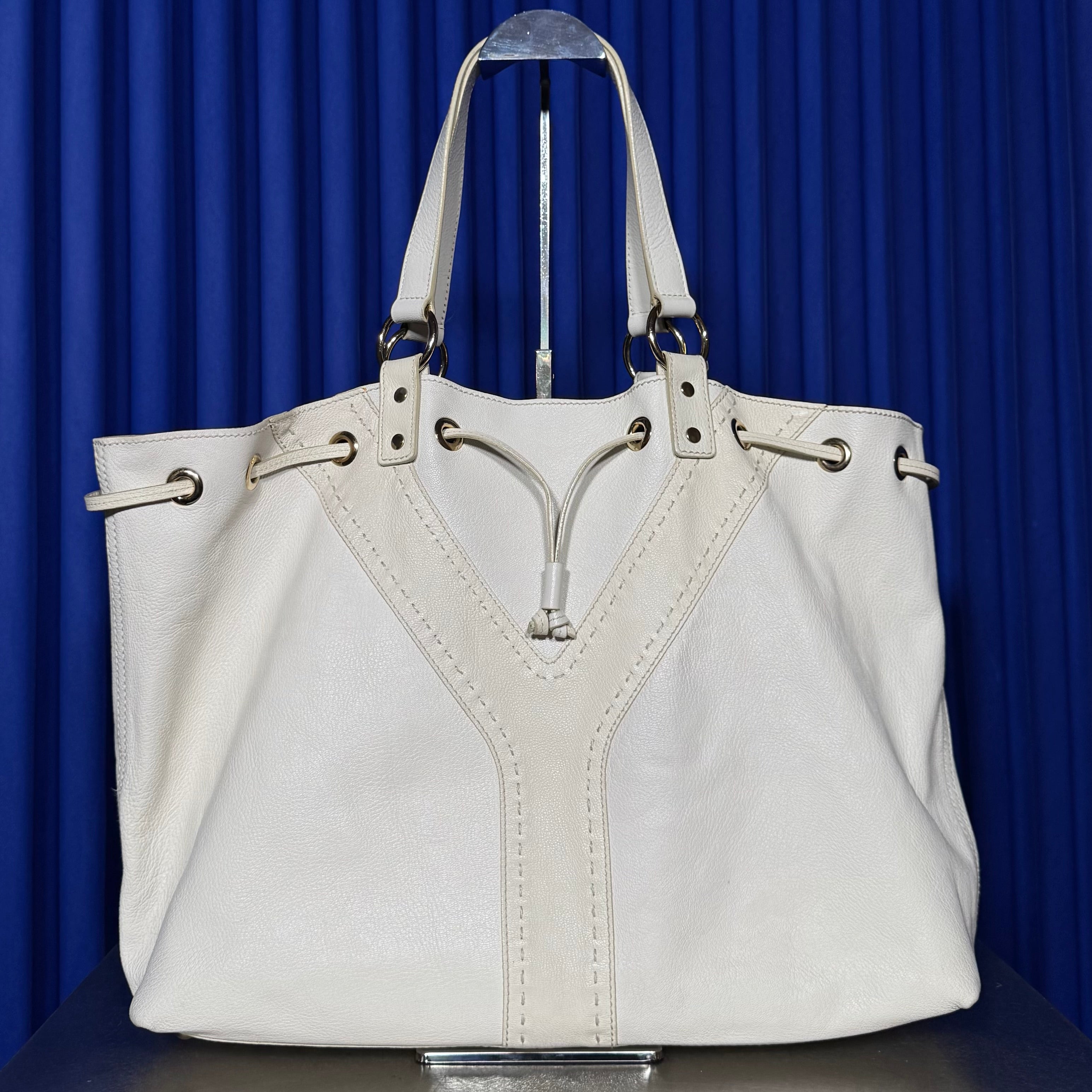 YSL RIVE GAUCHE SAC Y REVERSIBLE LEATHER TOTE