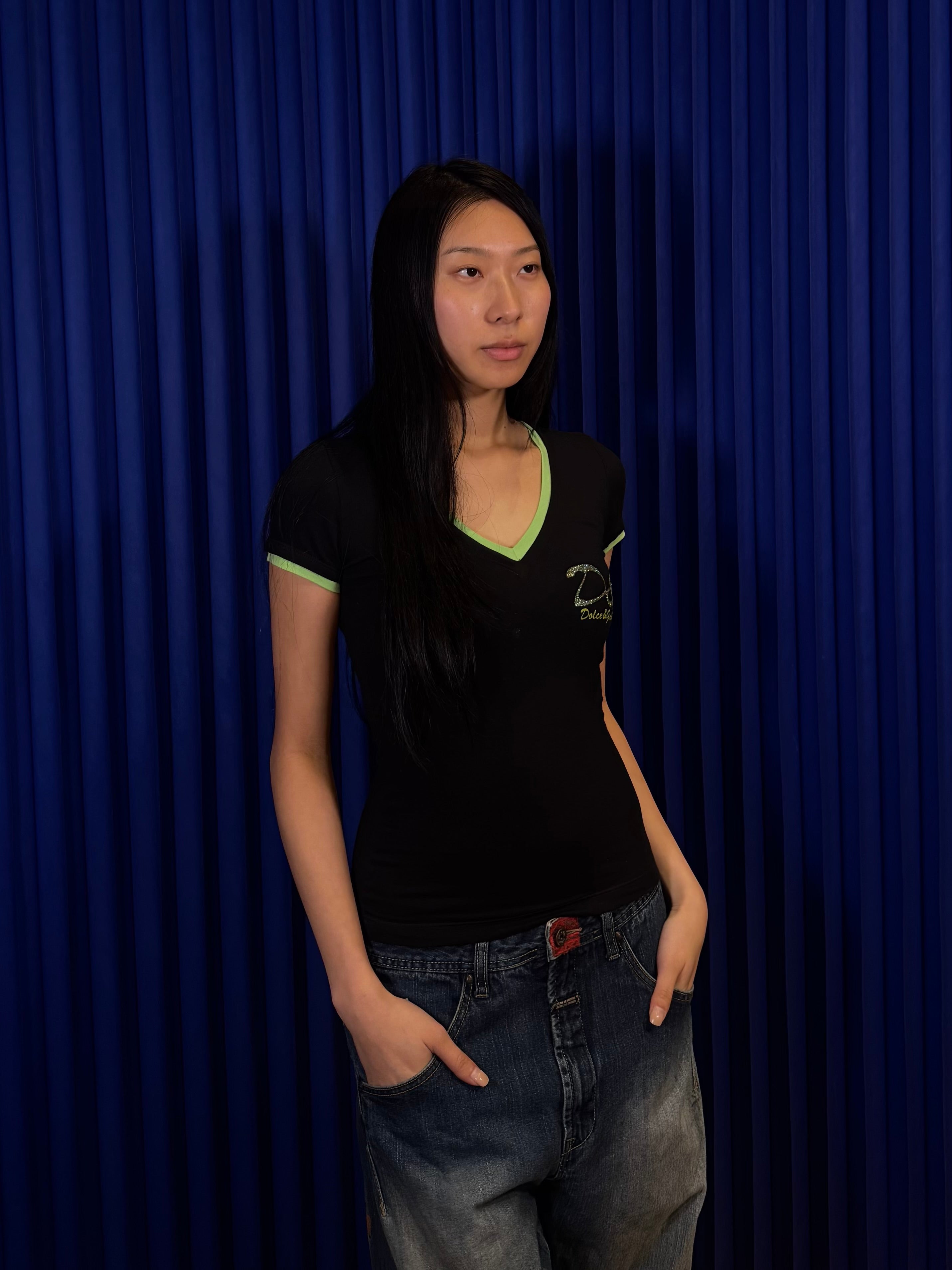 D&G Cotton V-Neck Top