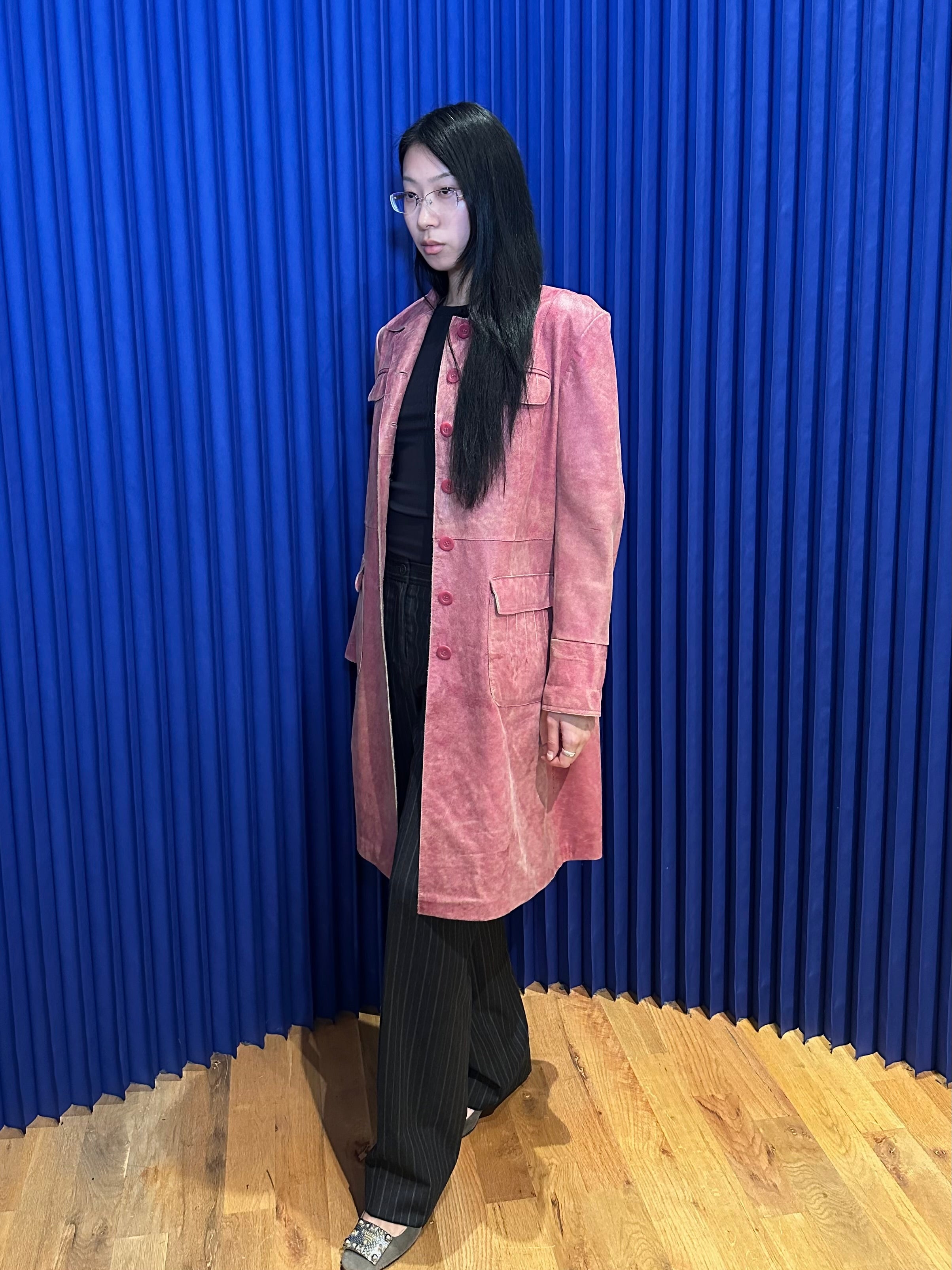 Gallery Pink Leather Coat