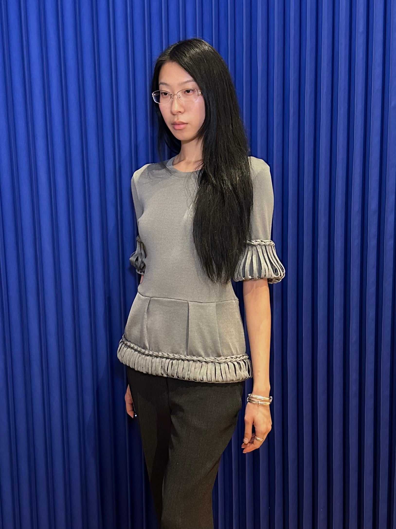 BURBERRY SHORT SLEEVE KNITTED TOP