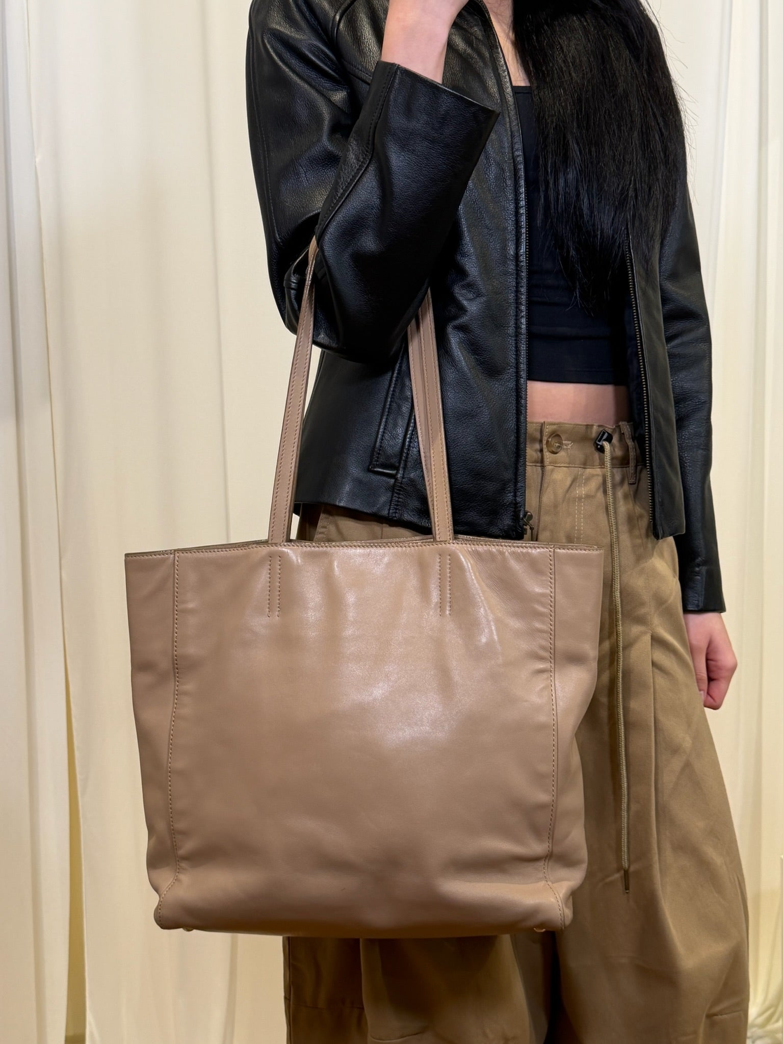 Miu Miu Vitello Soft Leather Tote Bag￼