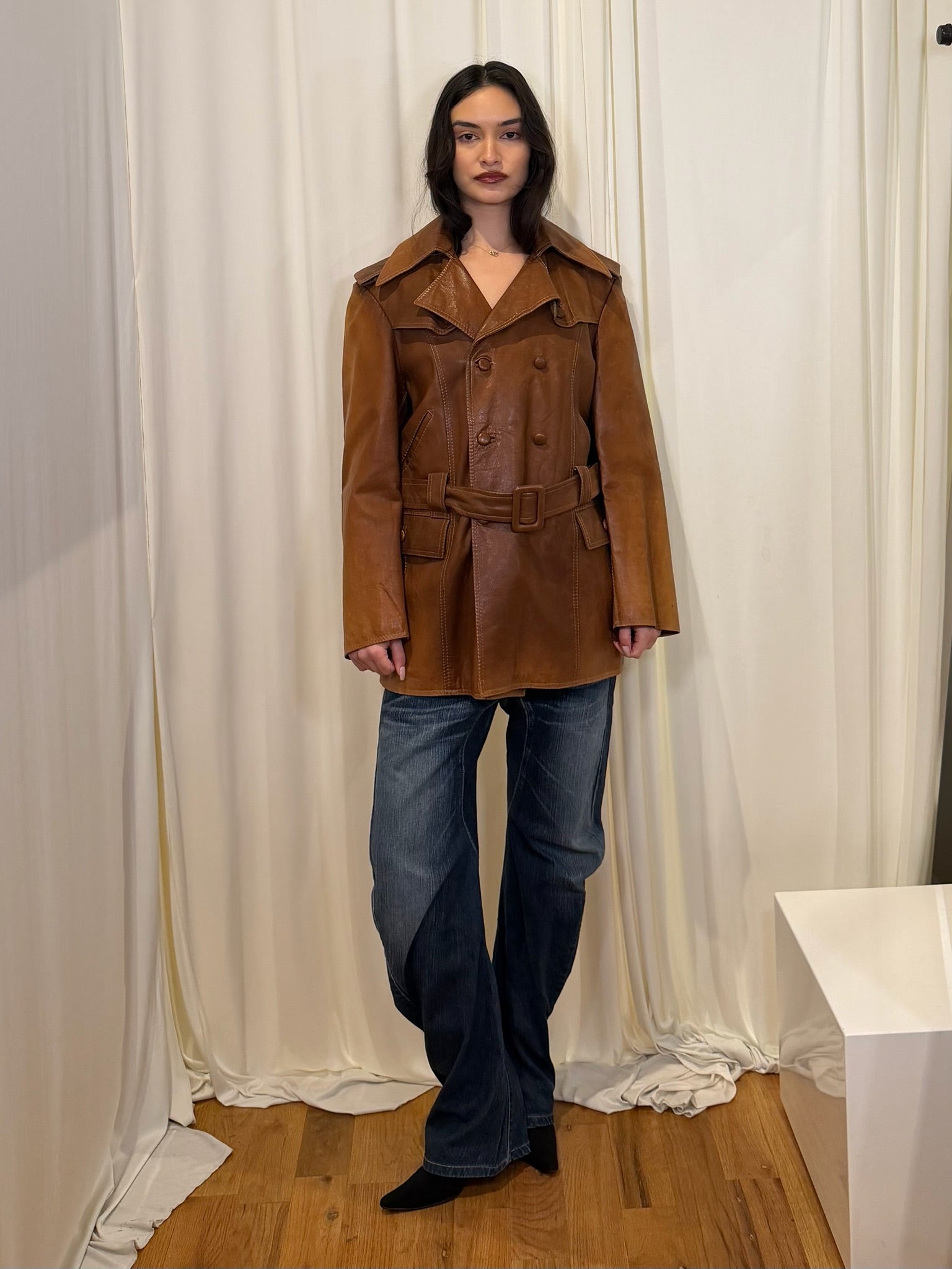 B.Willones Double Breasted Leather Jacket