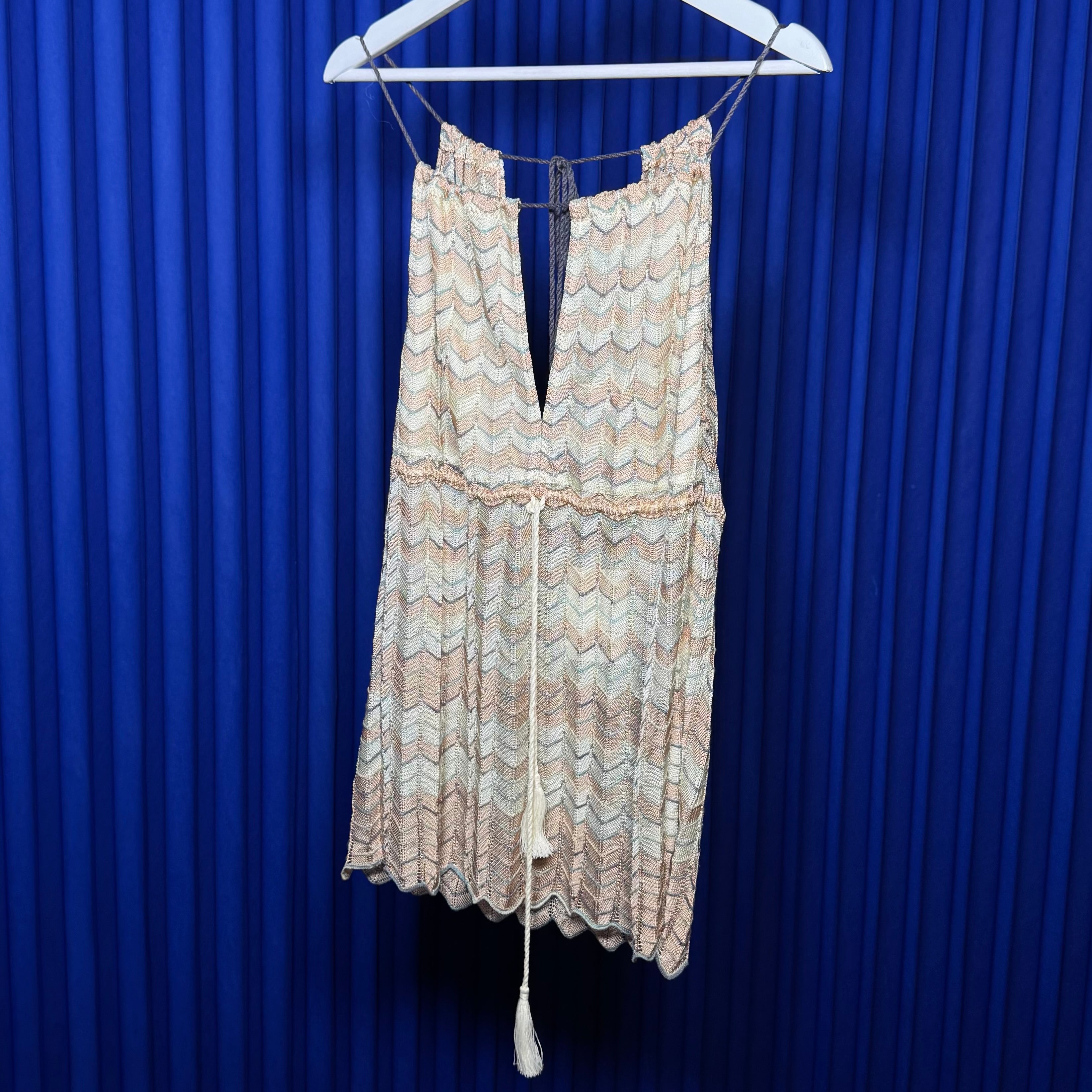 M MISSONI BEIGE CHEVRON KNIT TANK