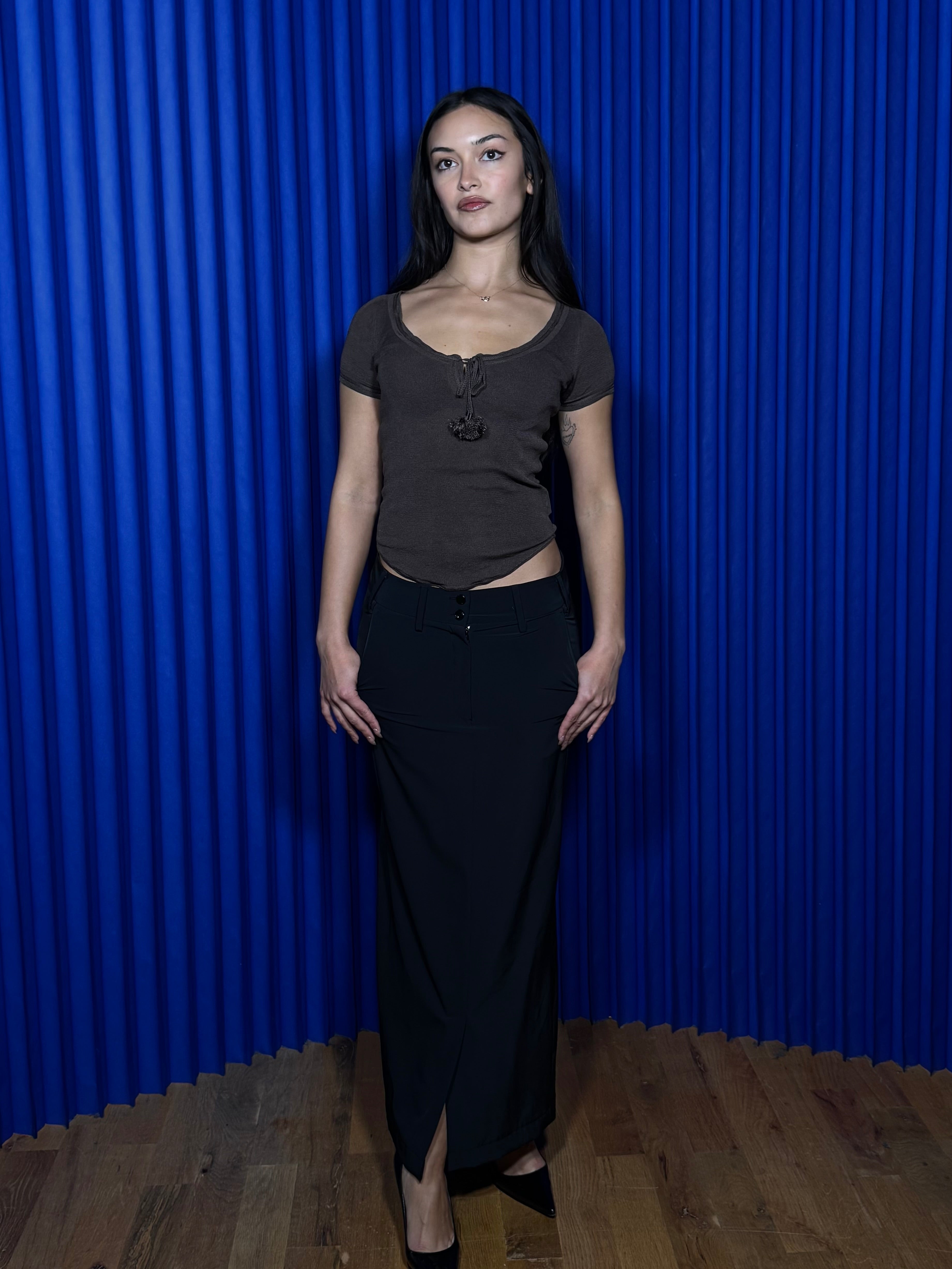 Marithe Francois Girbaud Nylon Maxi skirt ‘Black’