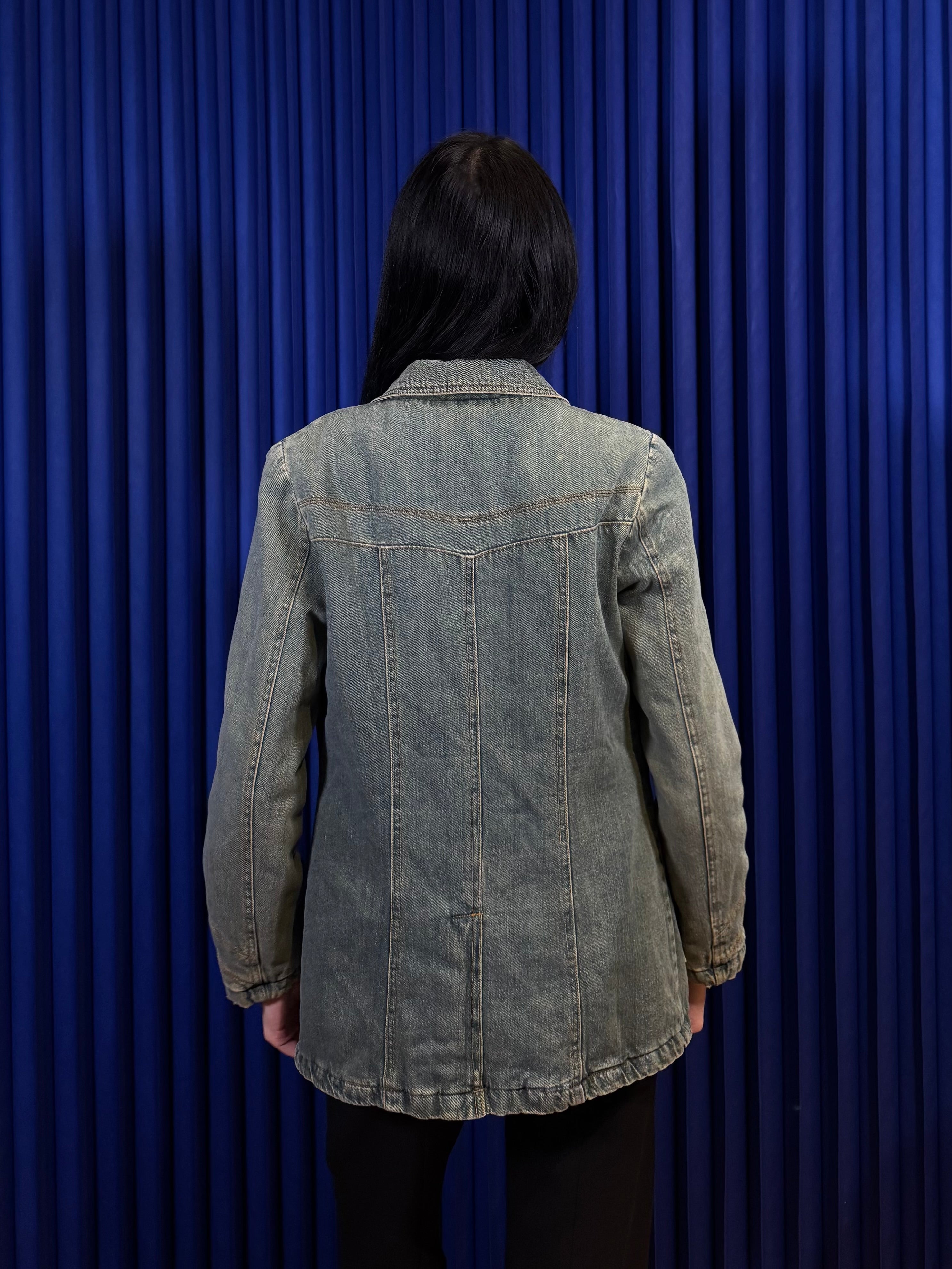 VINTAGE WASHED PADDED DENIM JACKET