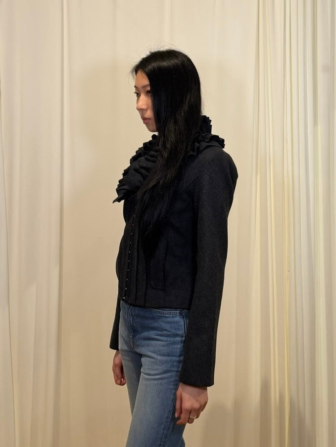 Hinge Wool Ruffle Top