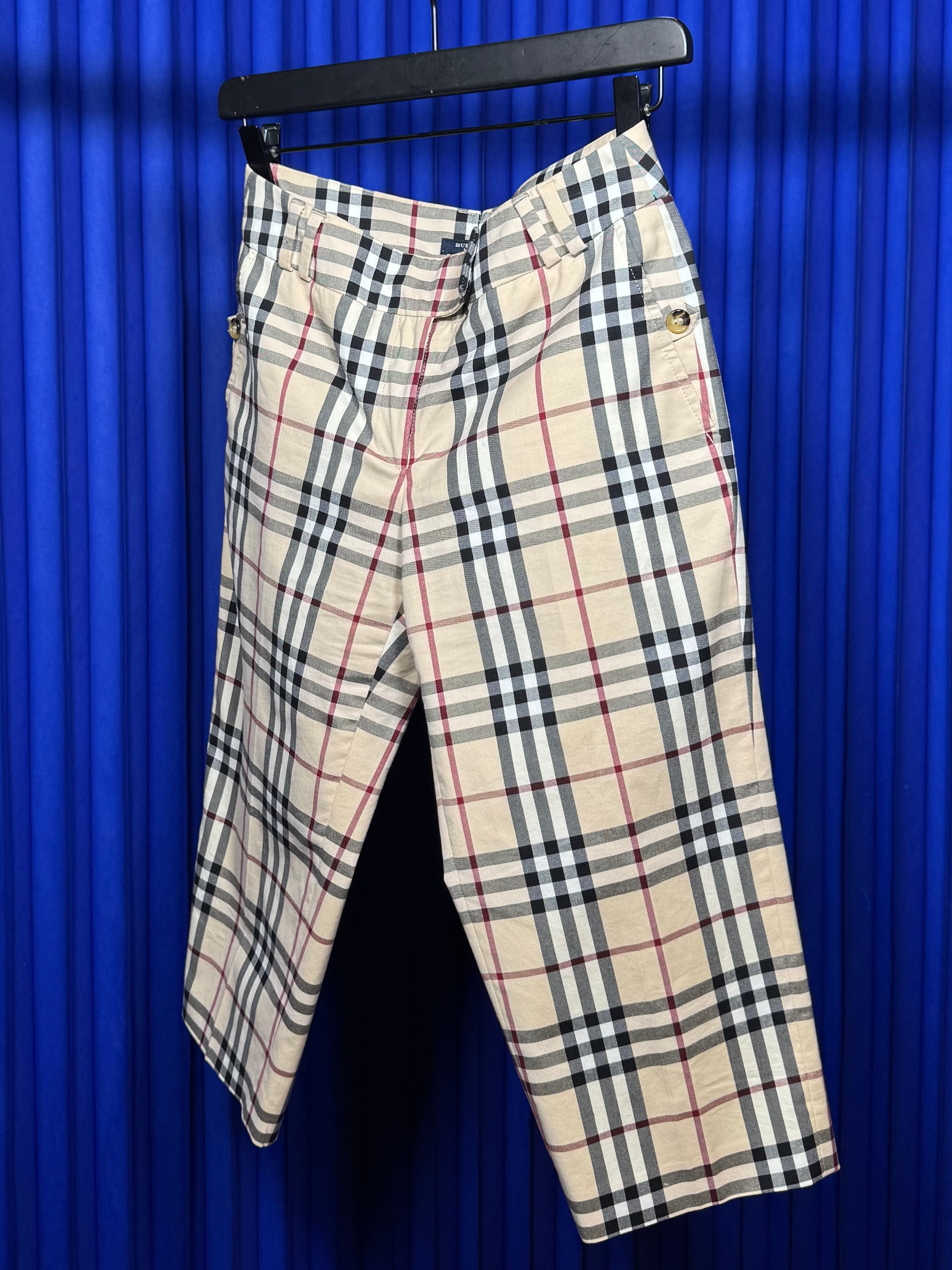 BURBERRY LONDON NOVA CHECK CAPRI PANTS