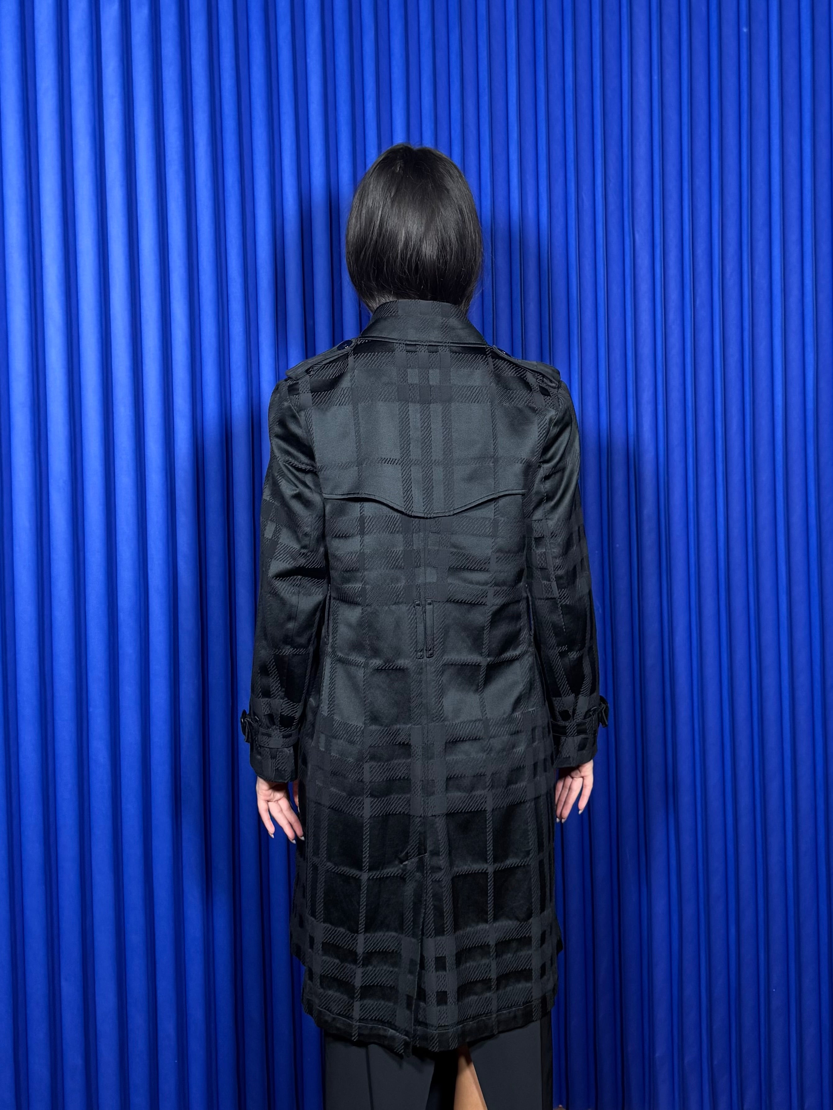 BURBERRY LONDON PLAID TRENCH ‘BLACK’