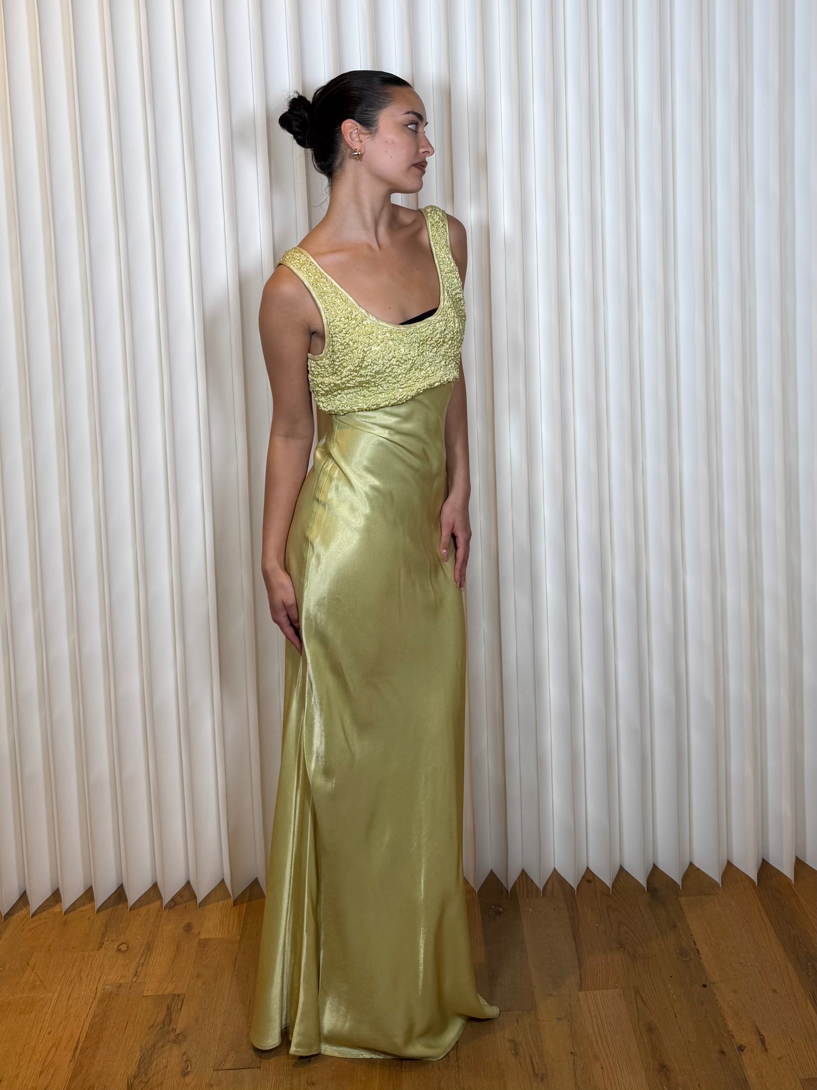 Cache Yellow Satin Gown