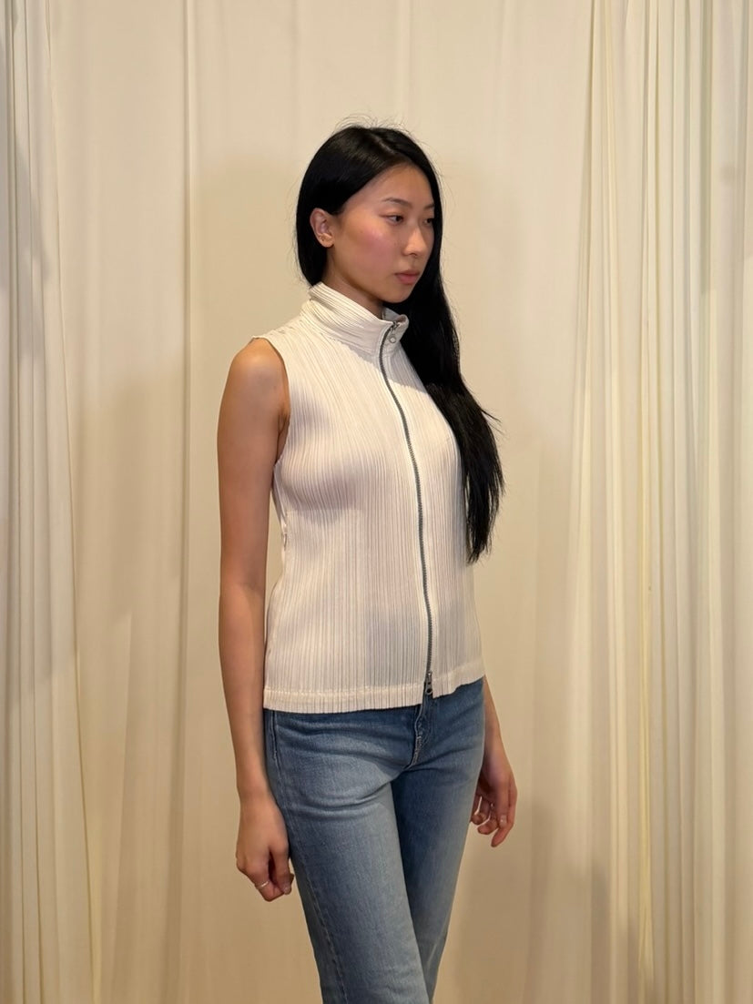 Pleats Please Issey Miyake Zip Up Vest