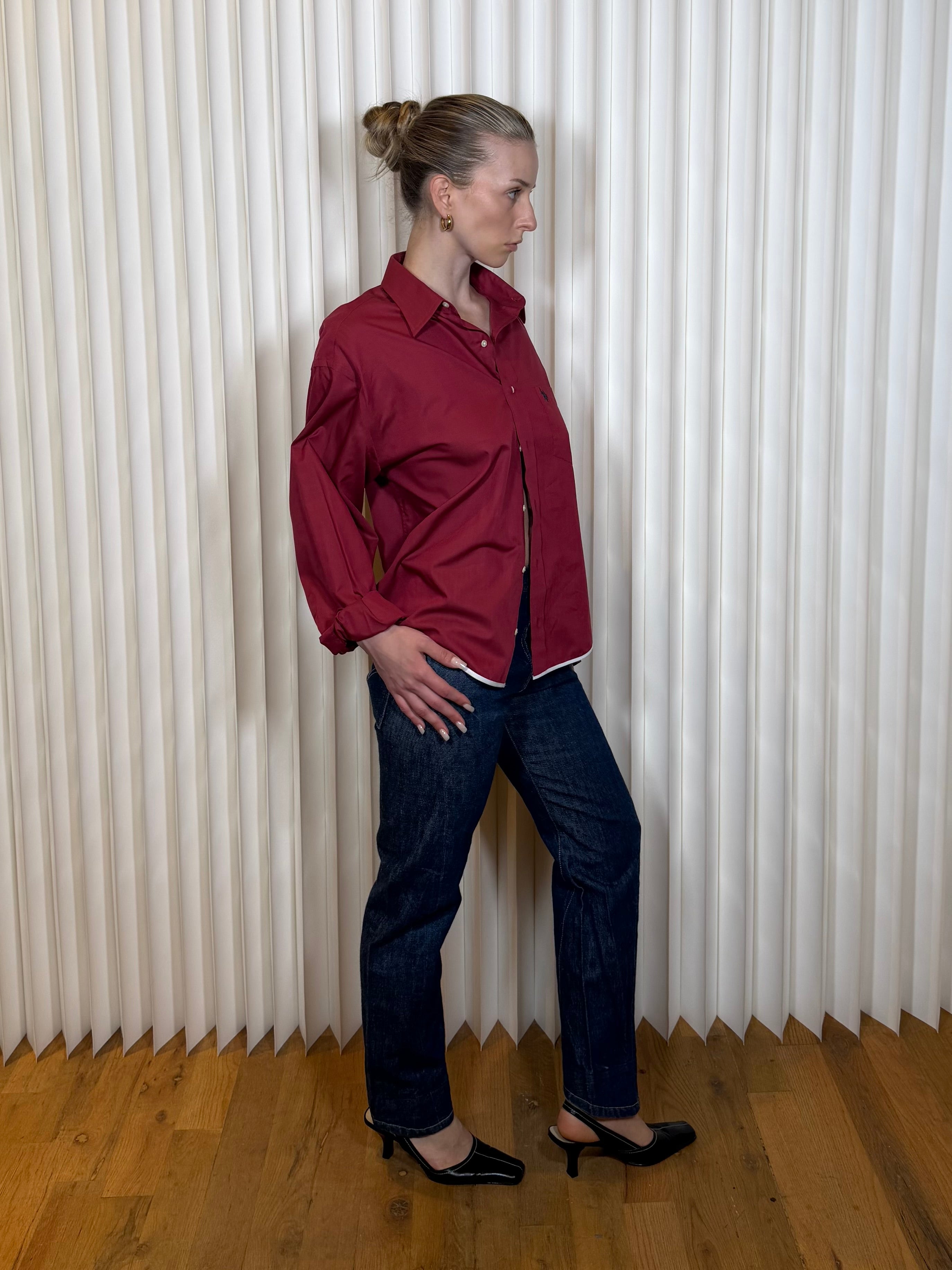 Frida Reworked Button Up ‘Red Polo’