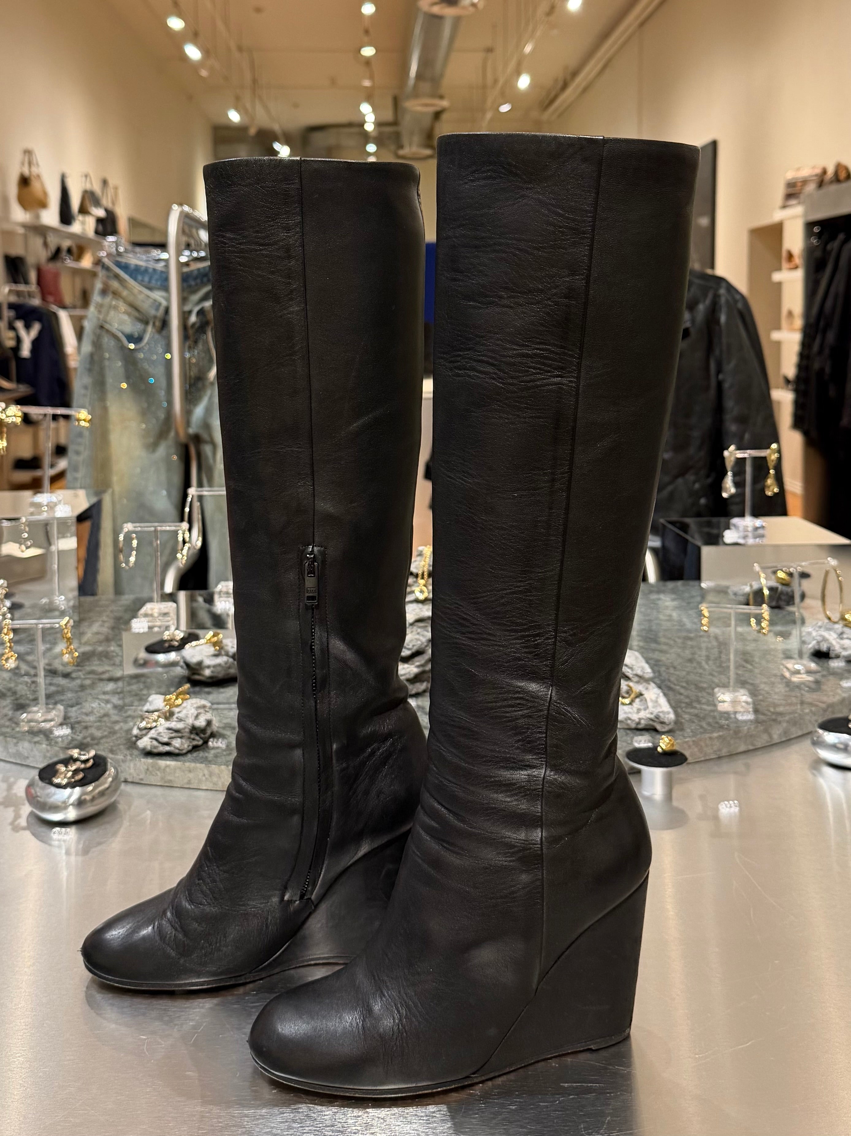 Helmut Wang Wedge Long Boots