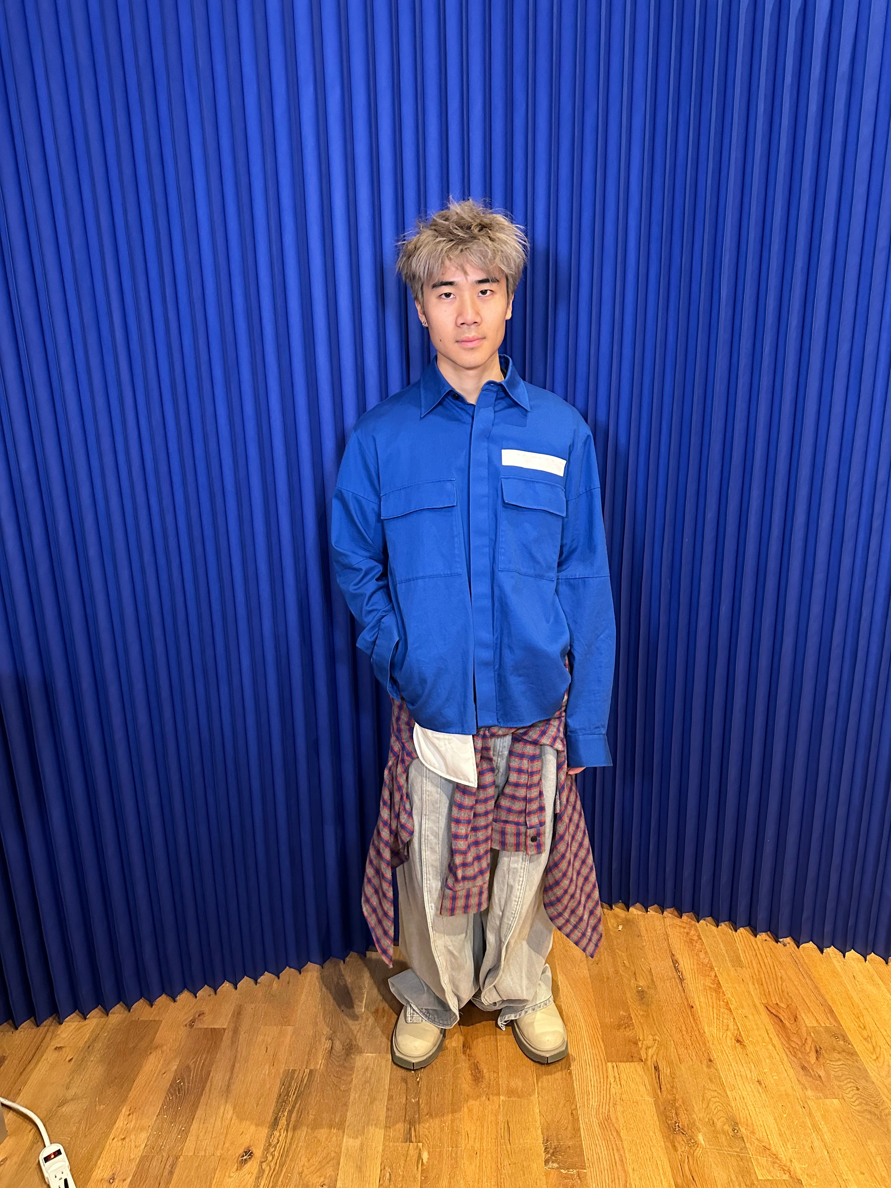 AMBUSH BLUE NOBO WAIST TIE SHIRT