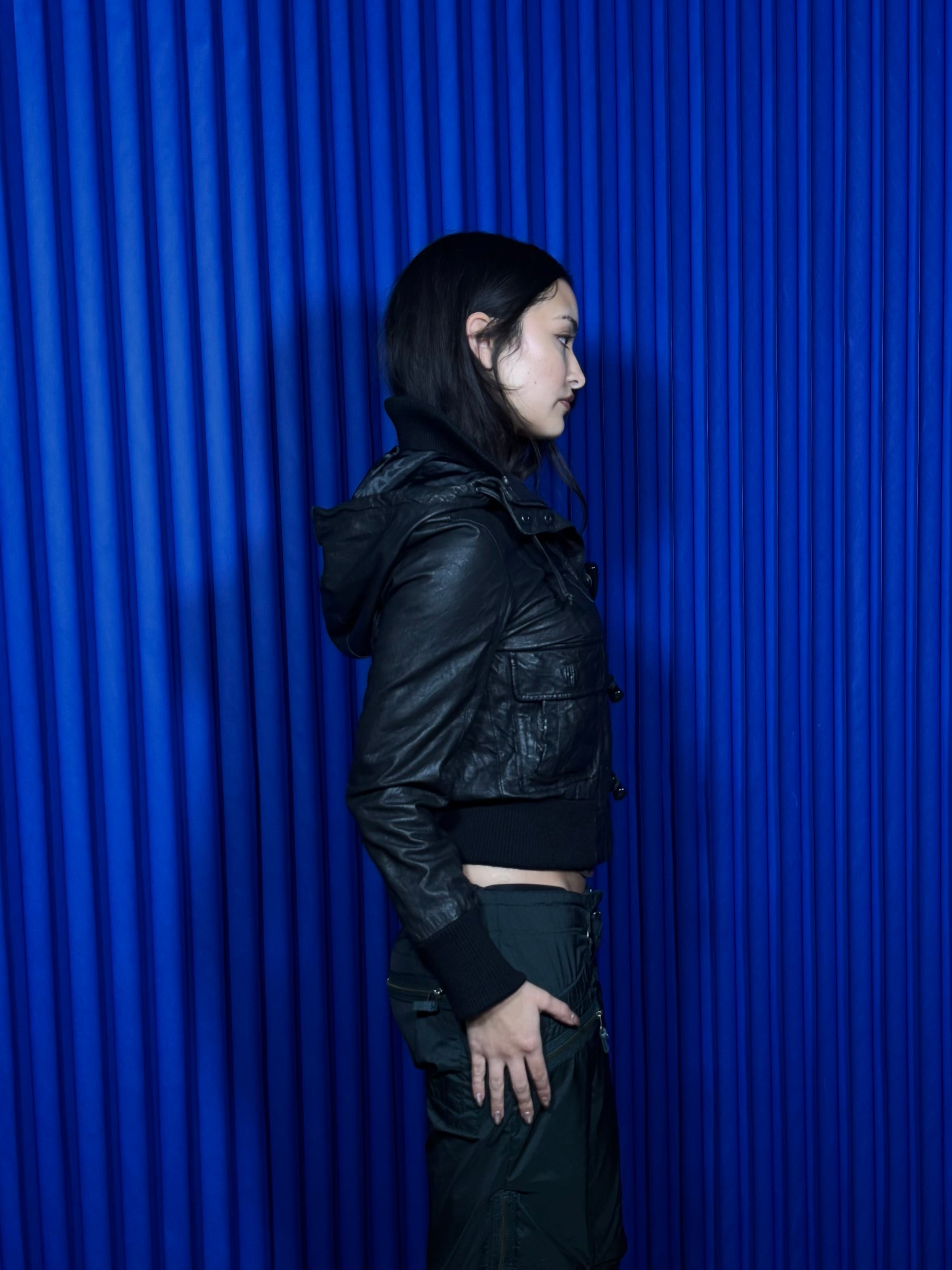 Levi’s Hooded Leather Jacket ‘Black’