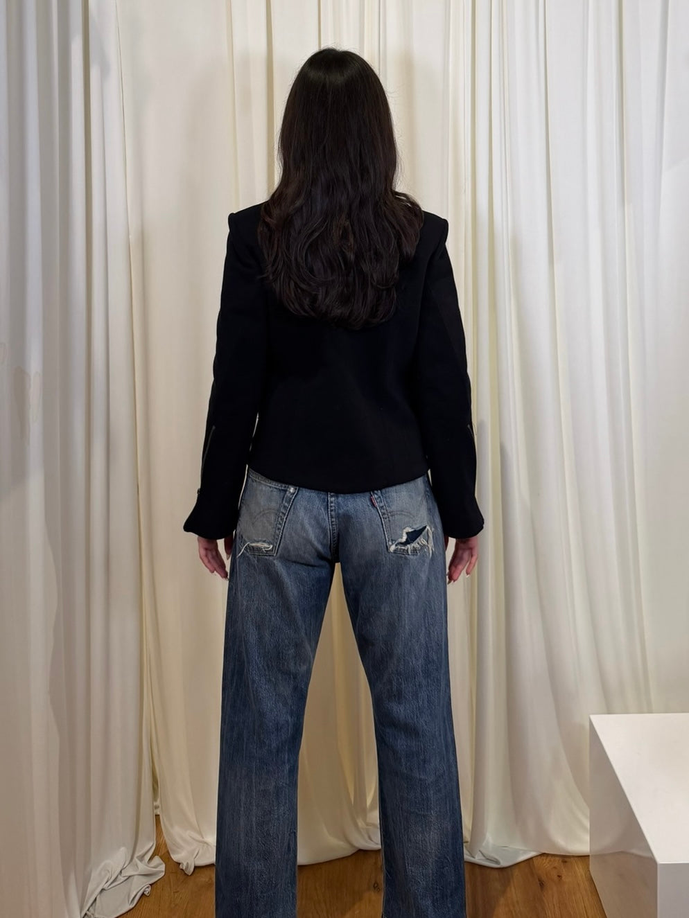 Helmut Lang Cotton Blend Moto Style Jacket