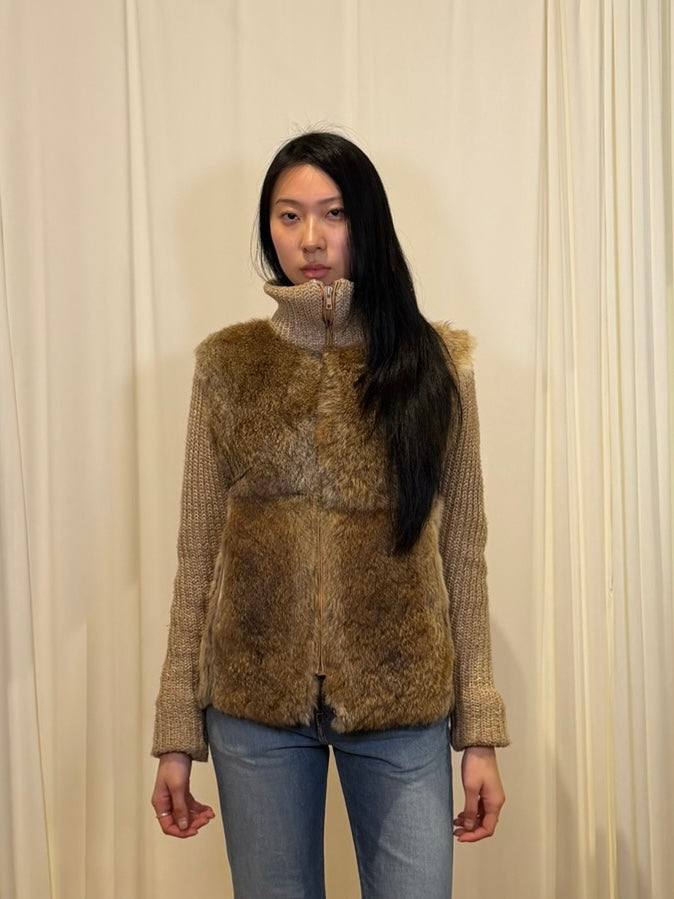 Grollmans Knitted Fur Cardigan