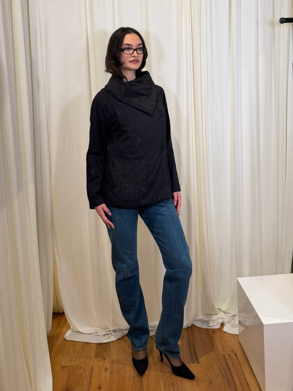 2010 ISSEY MIYAKE HAATH COTTON HIGH-NECK JACKET