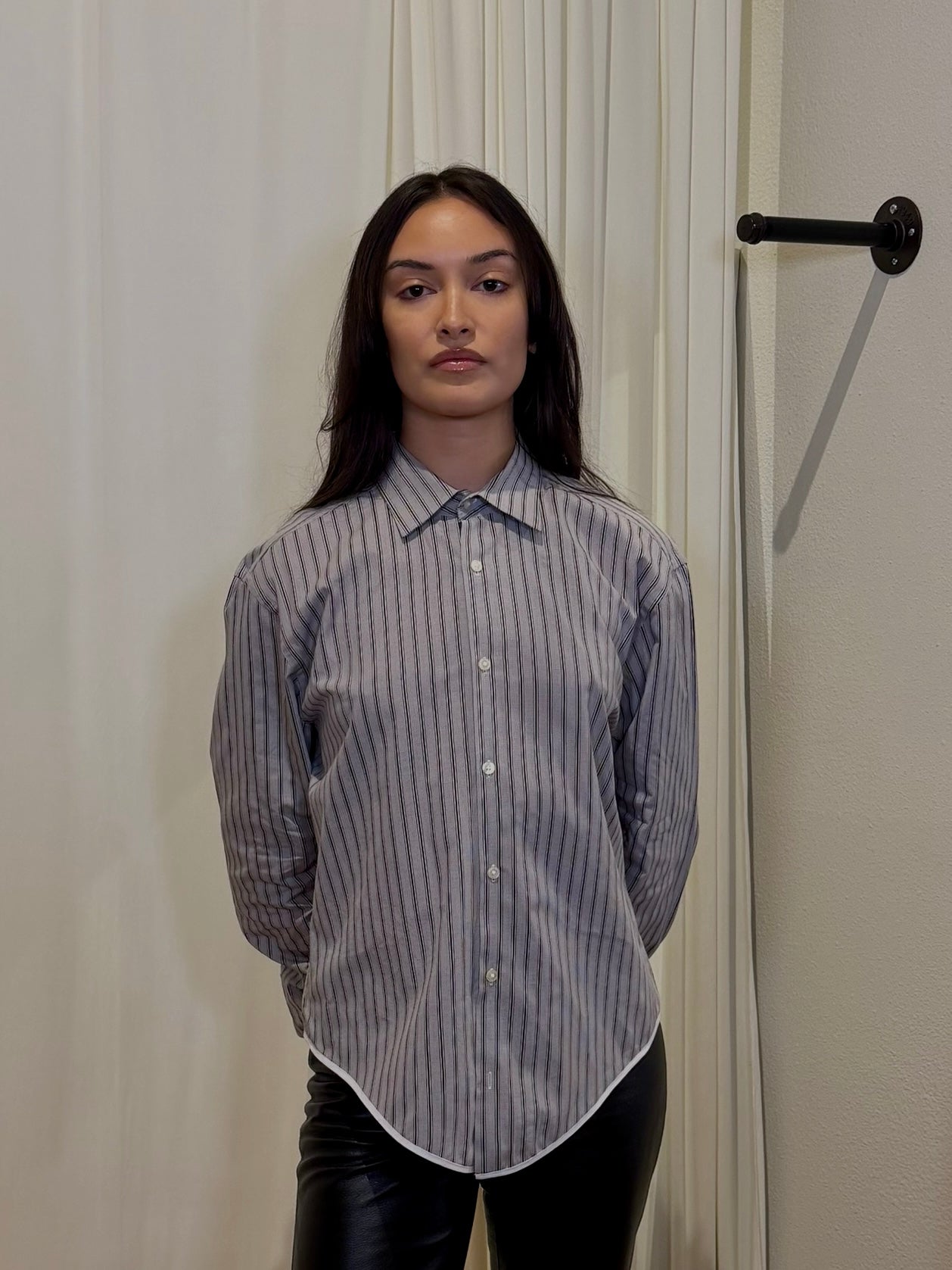 Frida Reworked Button Up ‘Striped Grey’