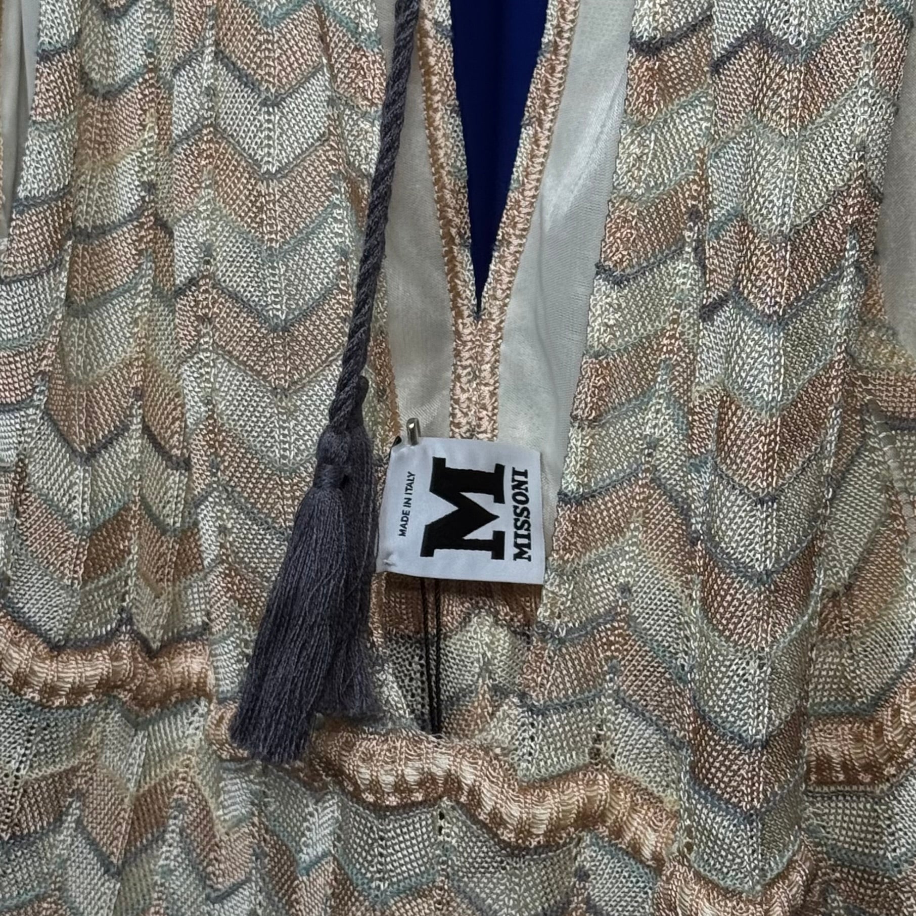 M MISSONI BEIGE CHEVRON KNIT TANK