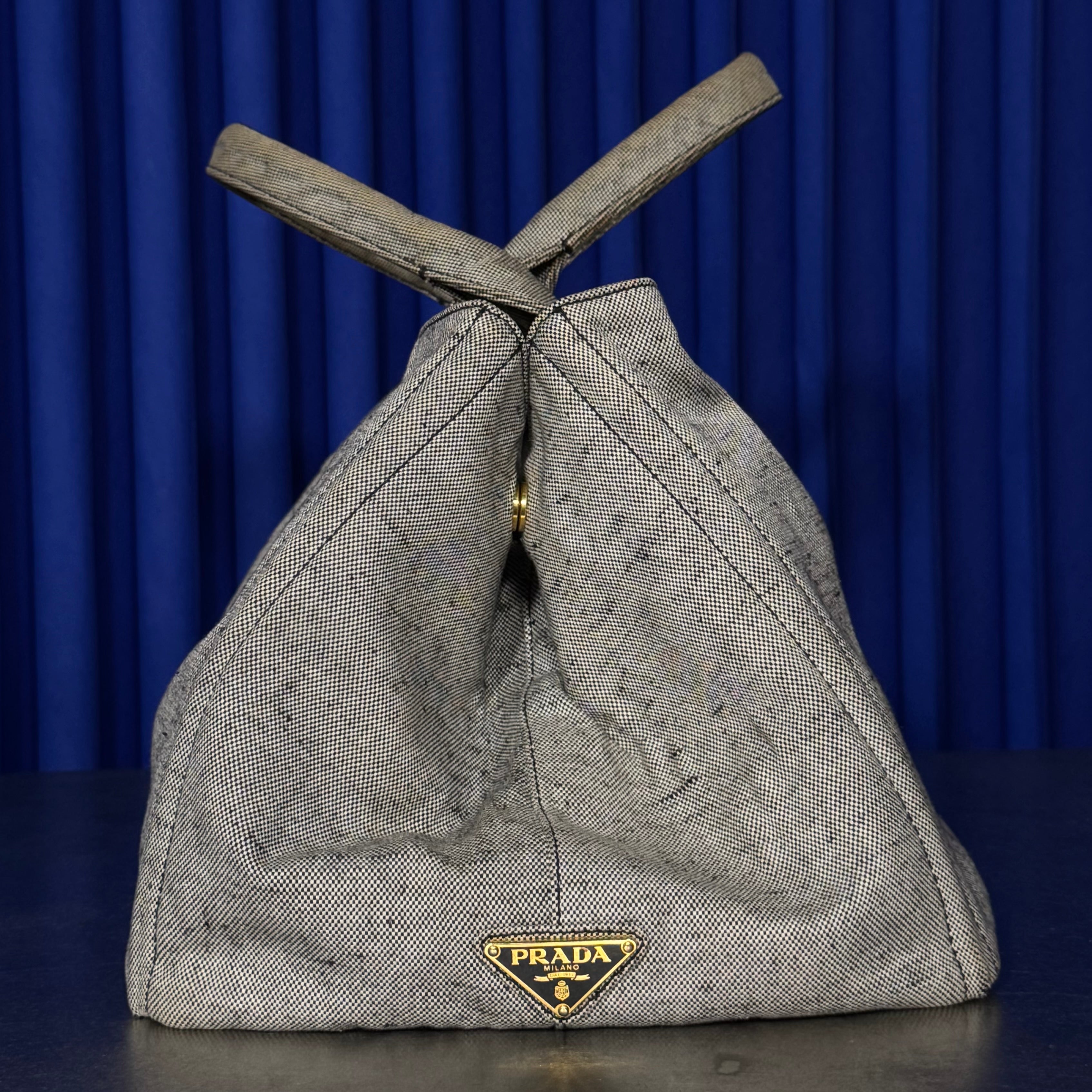 PRADA CANAPA DENIM TOTE BAG