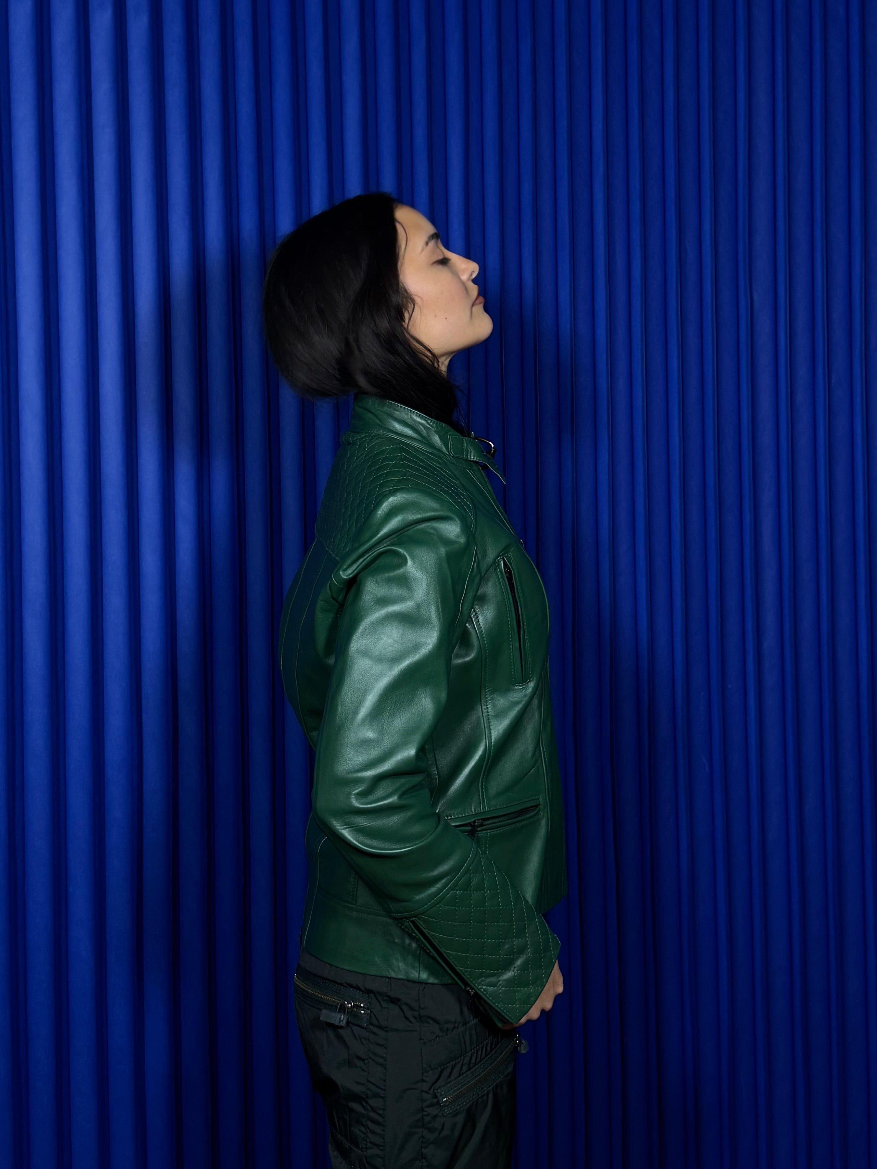 East India Forest Green Leather Jacket