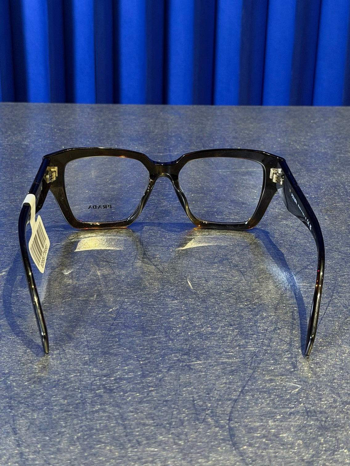 PRADA OPR 09ZVF EYEGLASSES ‘MARBLE BROWN’