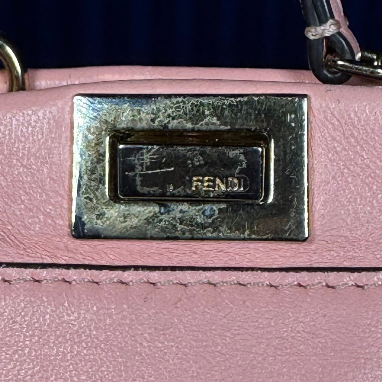 Fendi Nano Pink Leather Peekaboo Purse