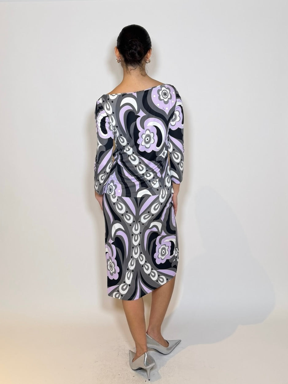 Vintage Emilio Pucci L/S Geometric Print Resort Set