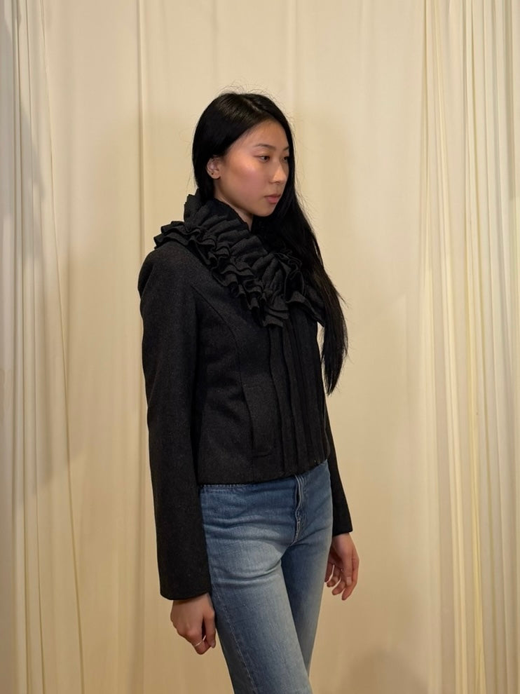 Hinge Wool Ruffle Top