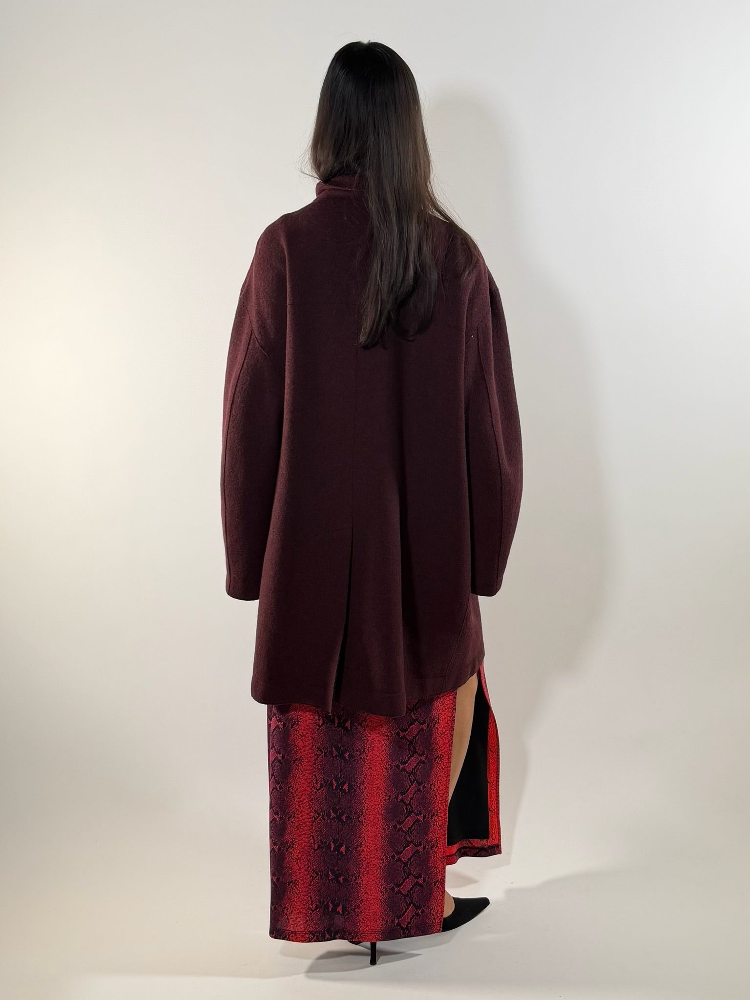 Vintage Fendi Wine Red Wool Coat