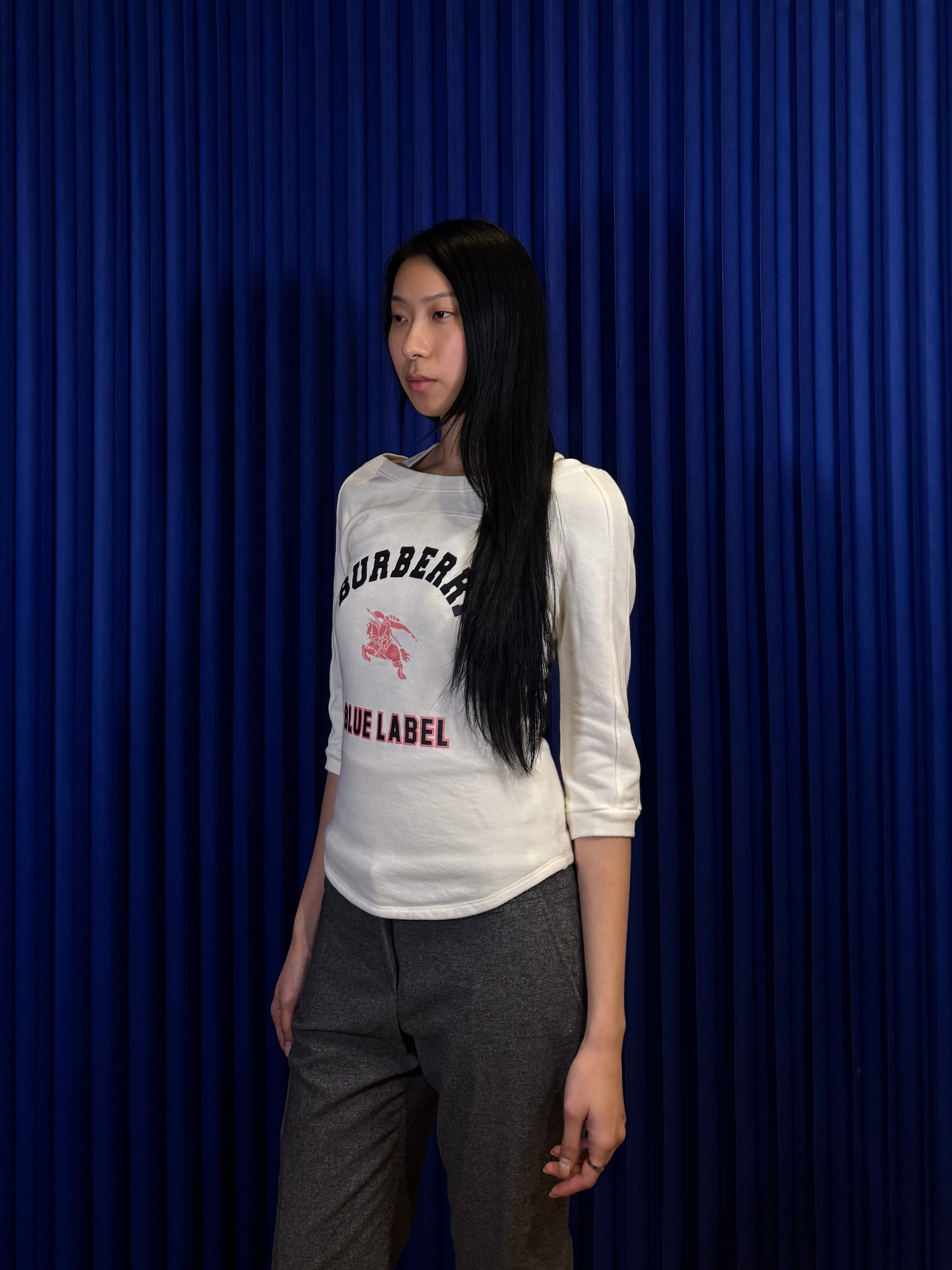 Burberry Blue Label Cotton 3/4 Sleeve sweater