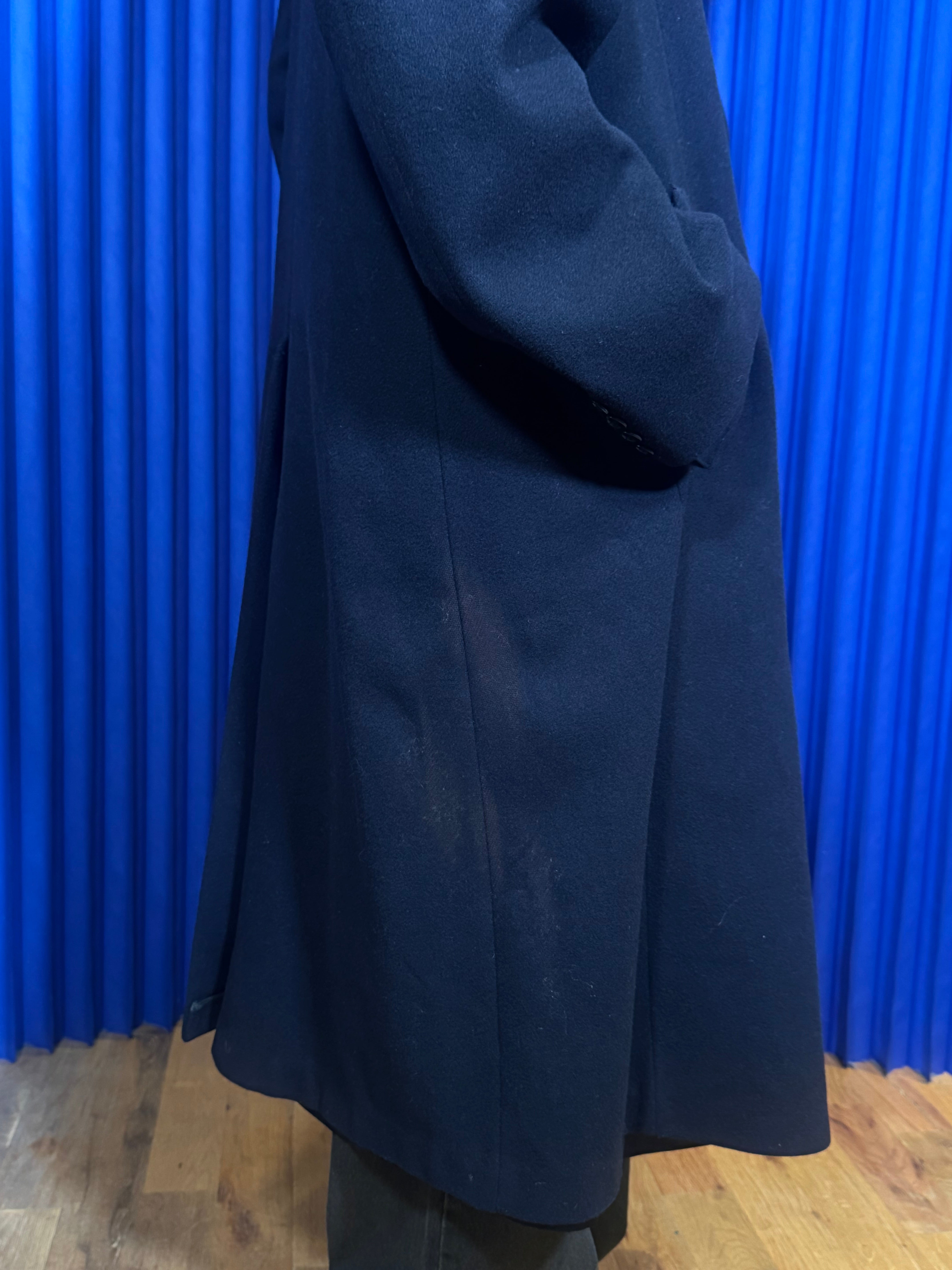 Navy Blue Wool Trench