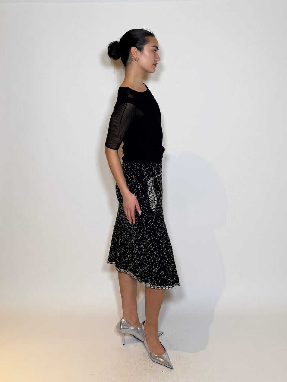 00s Issey Miyake HaaT Tweed Style Midi Skirt