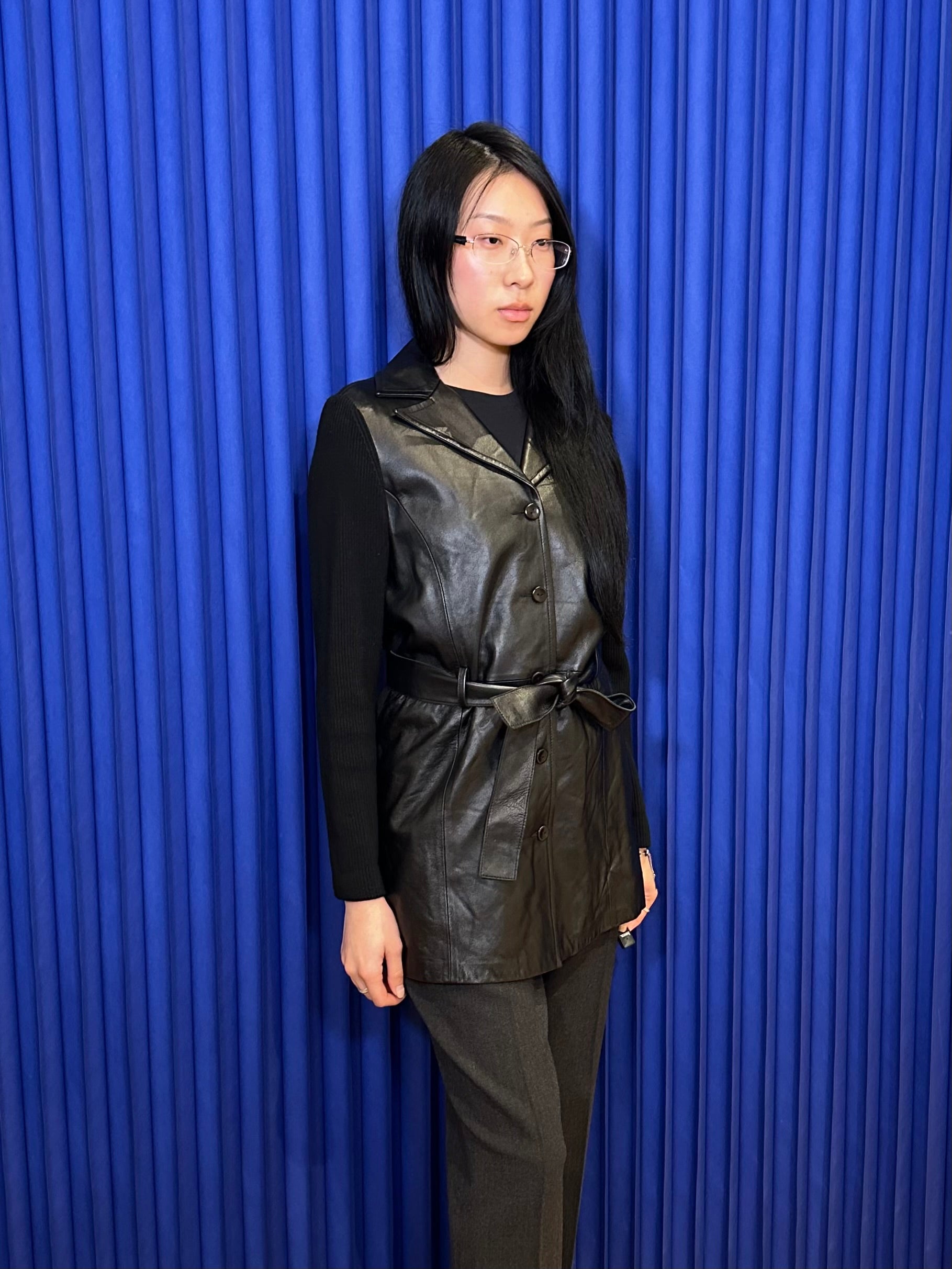 Classiques Entier Black Wool & Leather Jacket