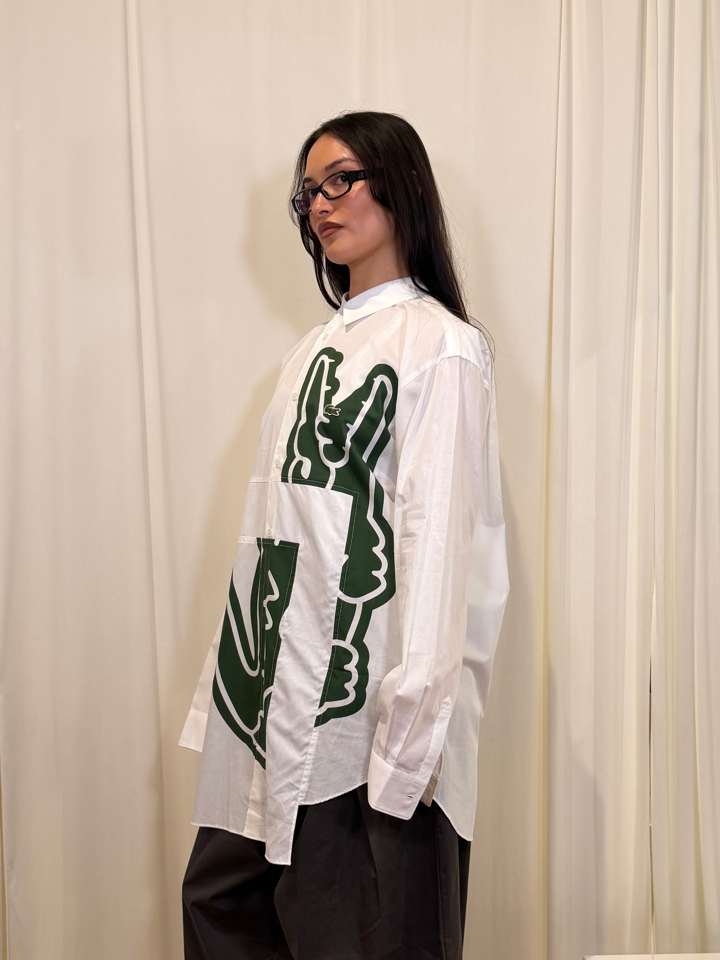 New CDG x Lacoste Crocodile Button Up