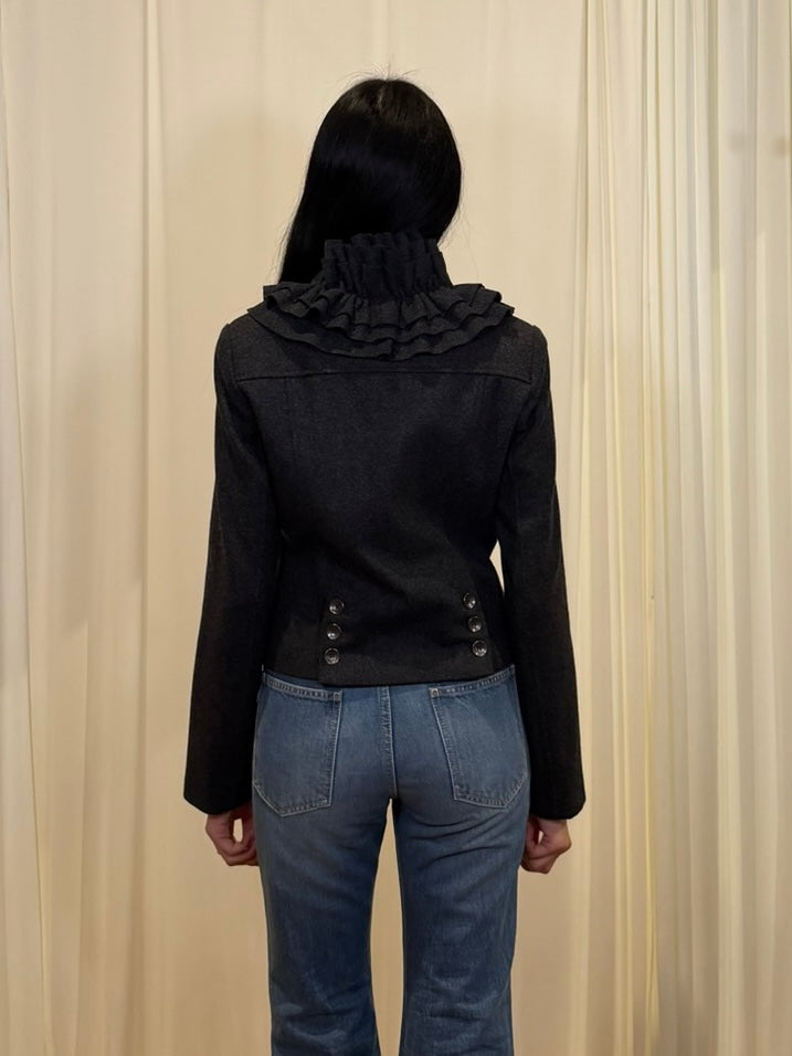 Hinge Wool Ruffle Top