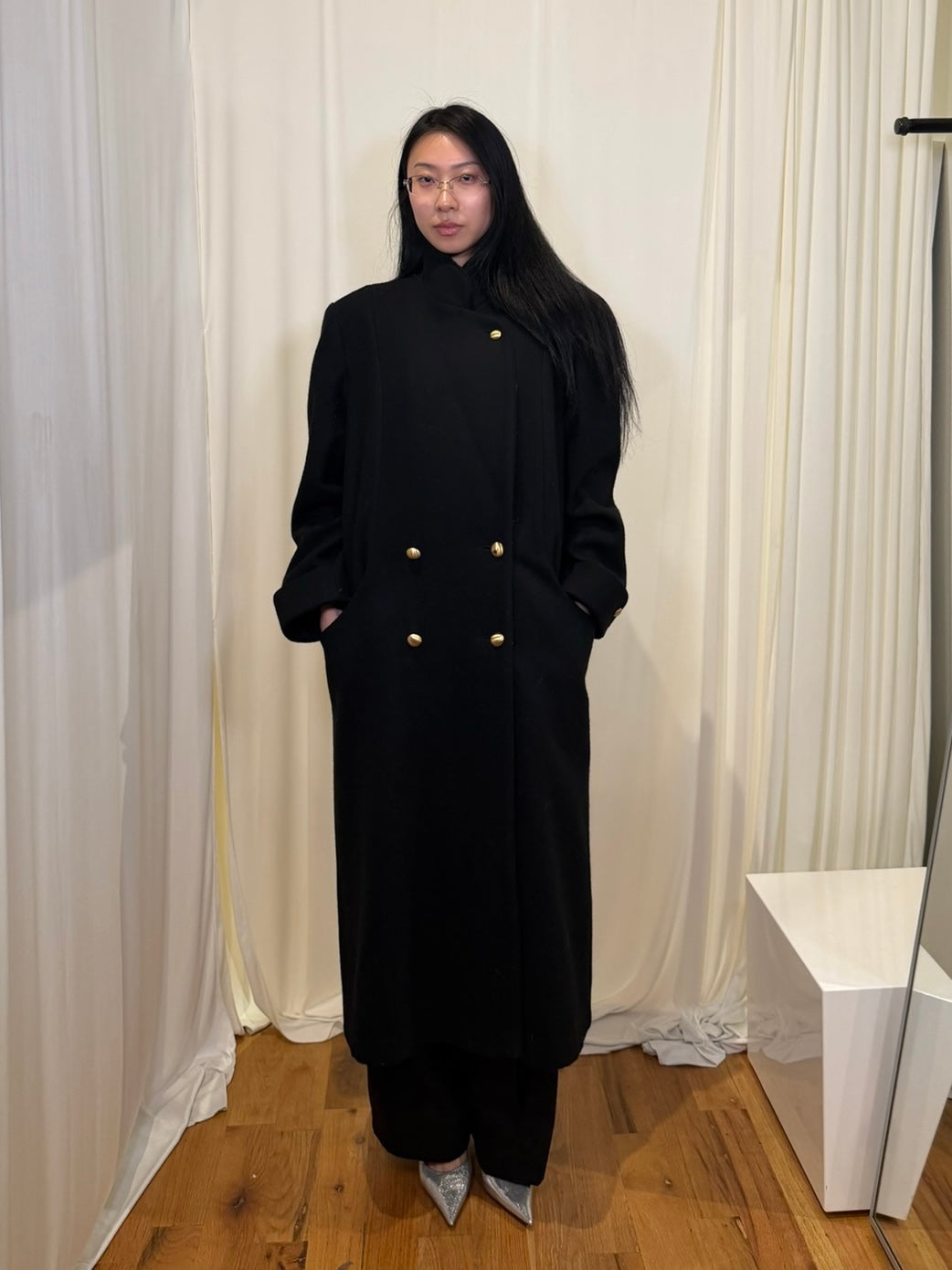 Worthington Black Wool Blend Coat